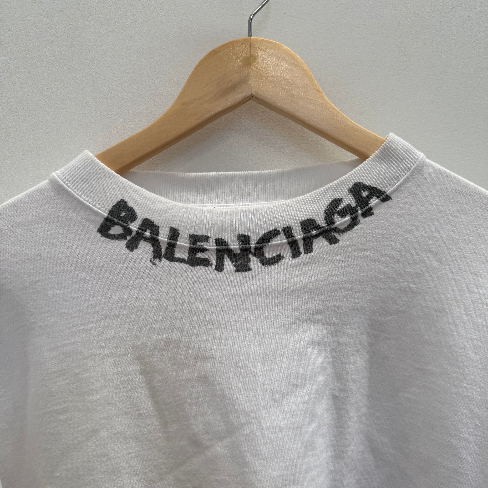 Balenciaga Curved Logo Long Sleeve T-Shirt (fits L-XL)
