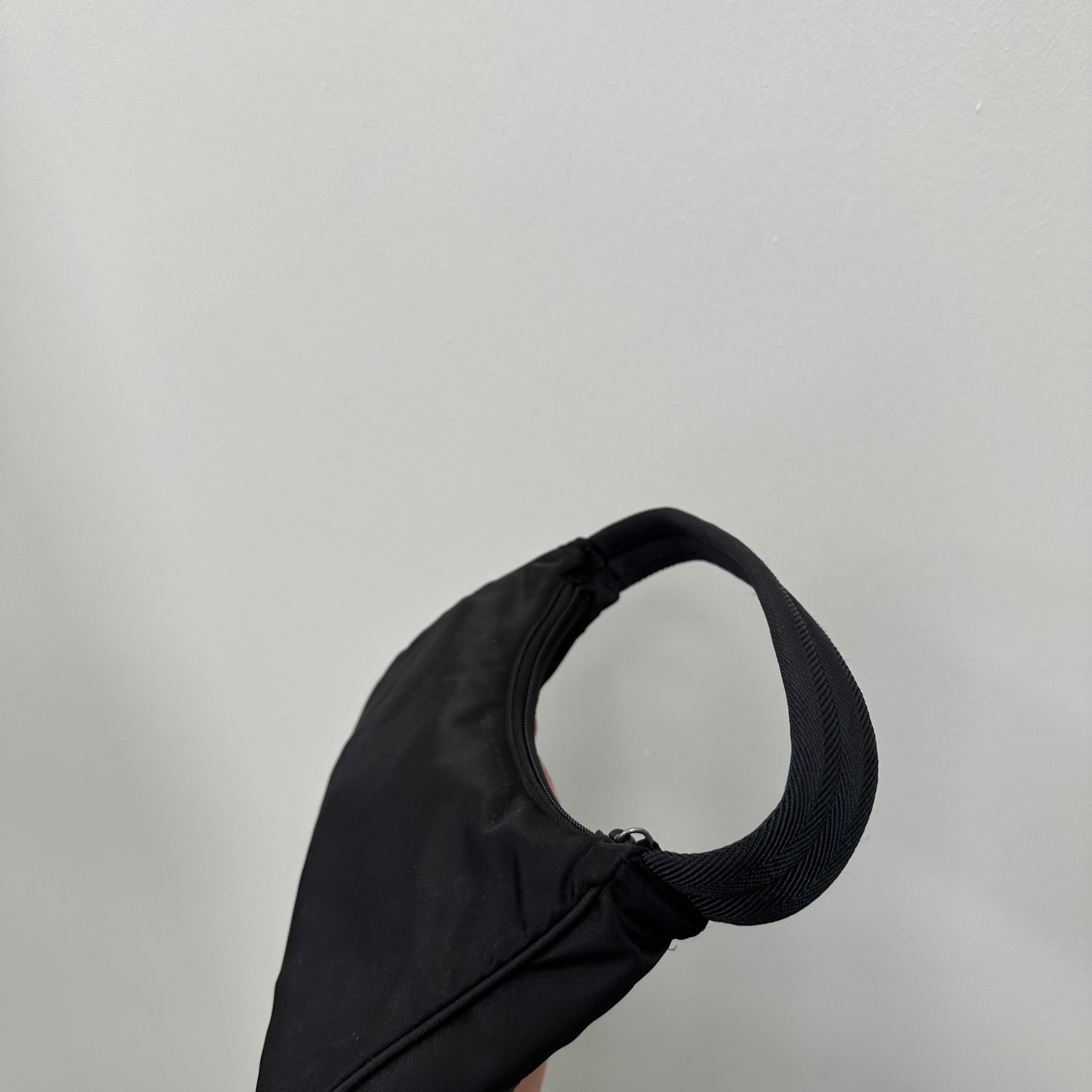 Prada Black Nylon Shoulder Hobo Bag