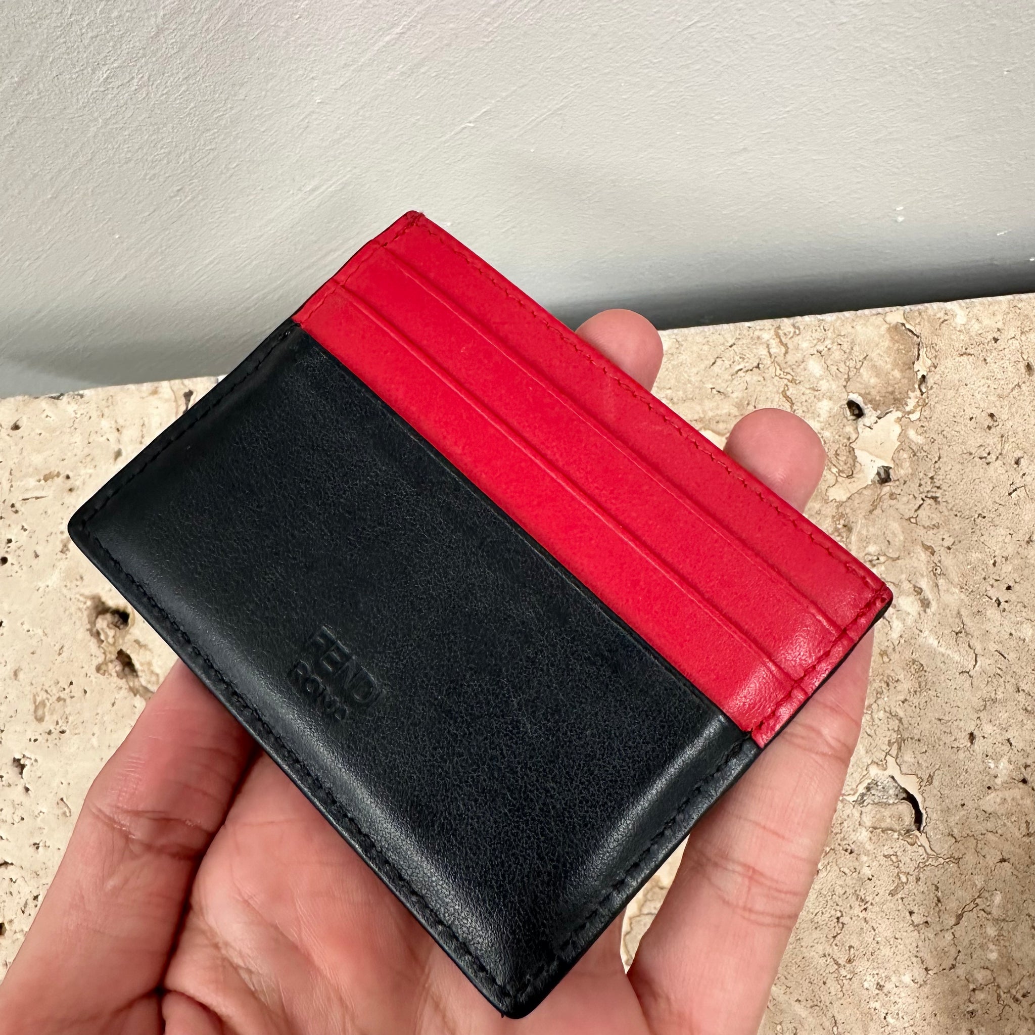 Fendi Bug Eyes Leather Card Holder