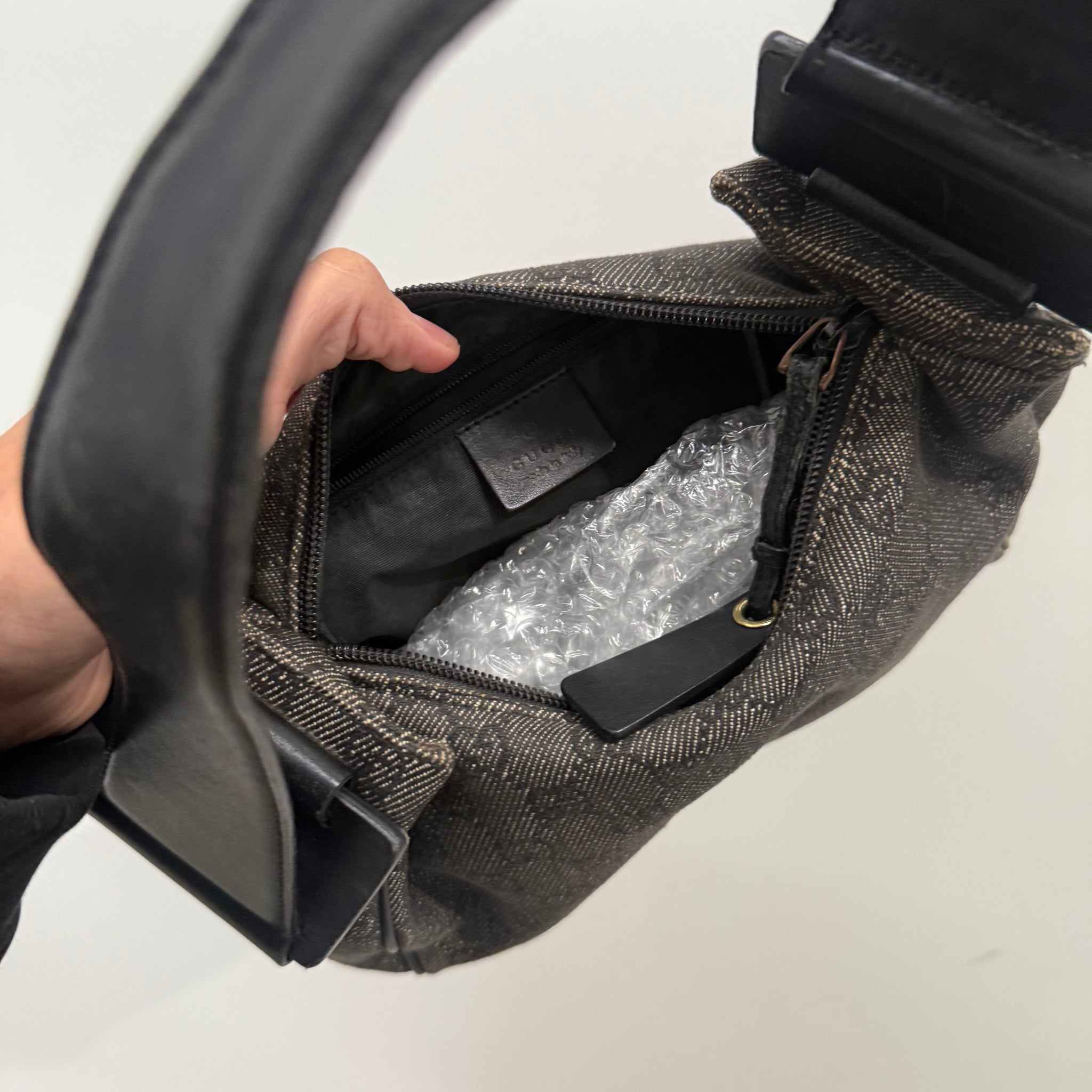 Gucci Grey Hobo Style Shoulder Bag