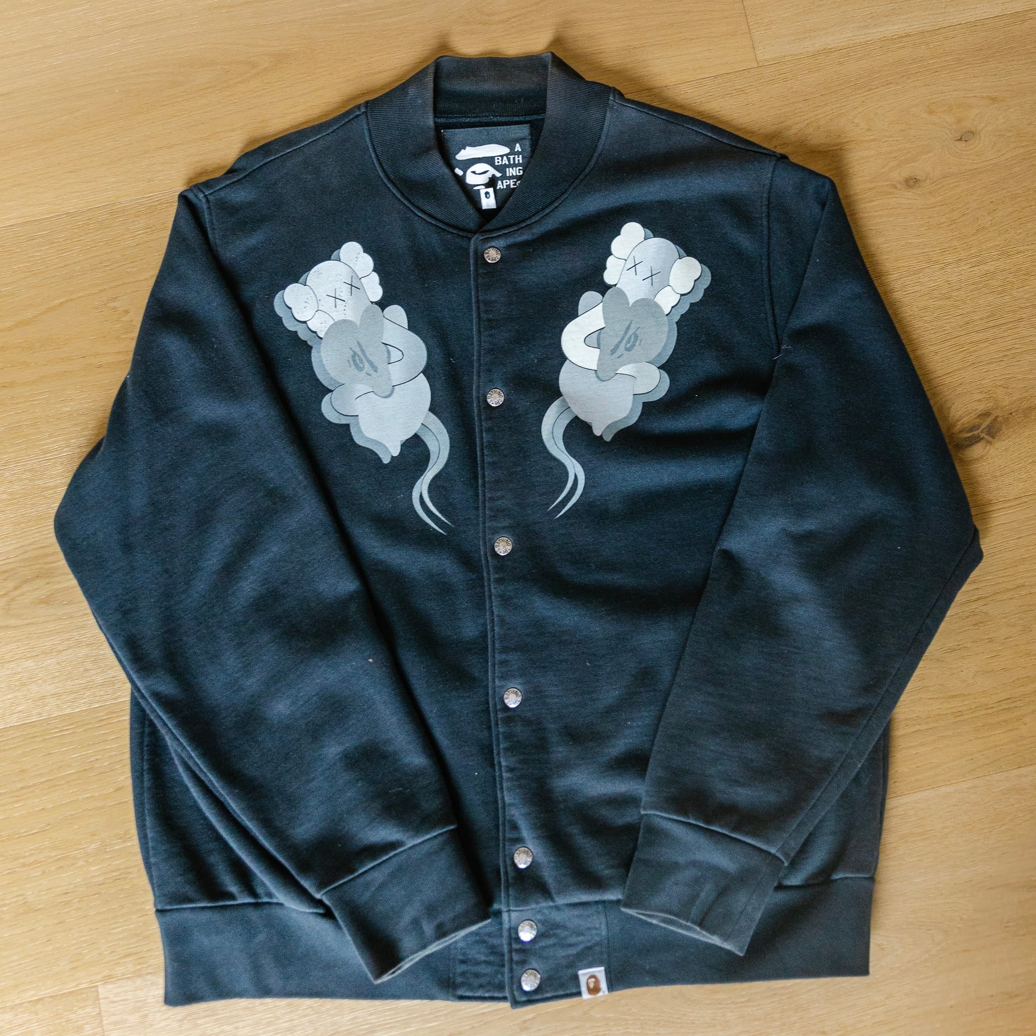 Bape x Kaws Logo Varsity Jacket (fits L-XL)