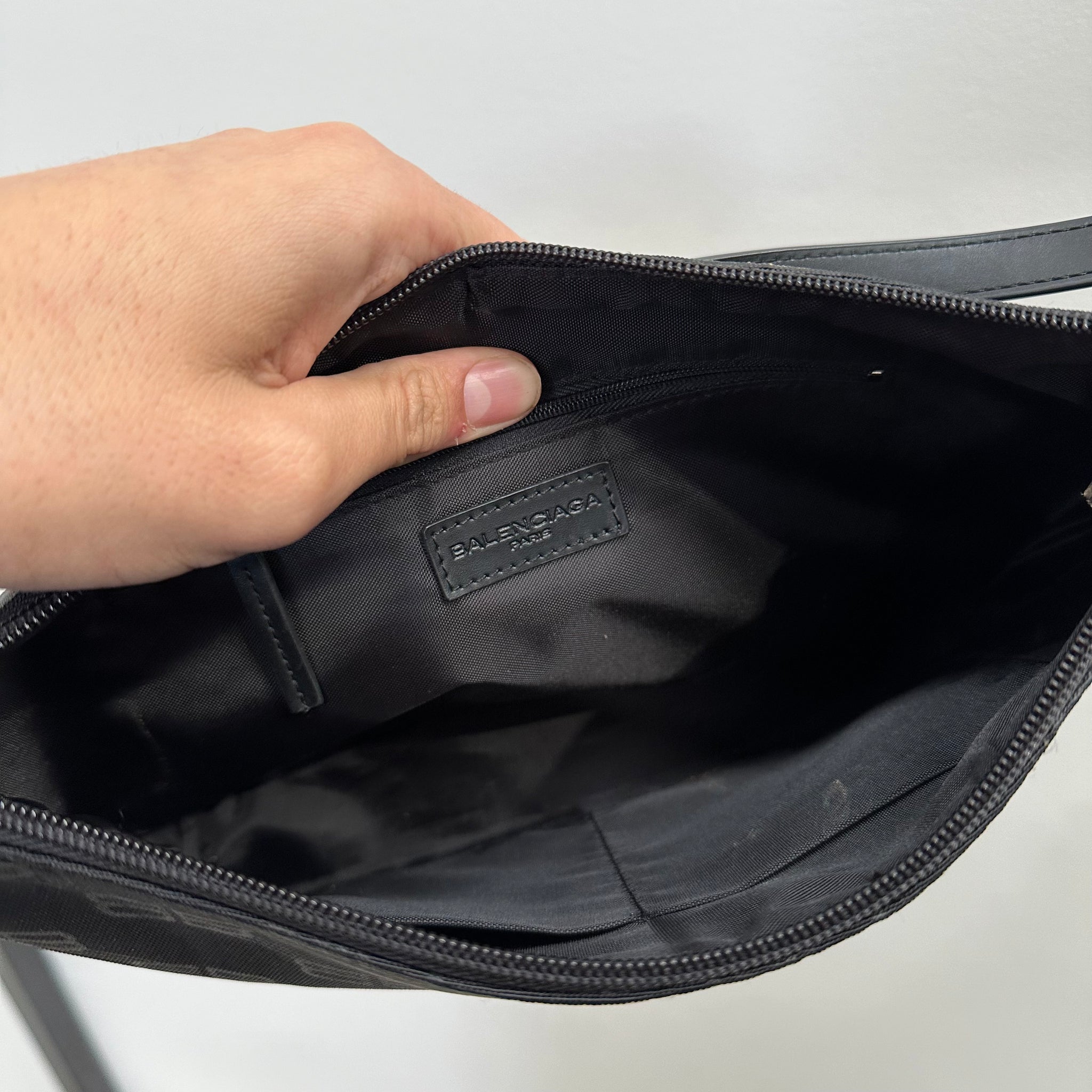 Balenciaga BB Print Shoulder Bag Black