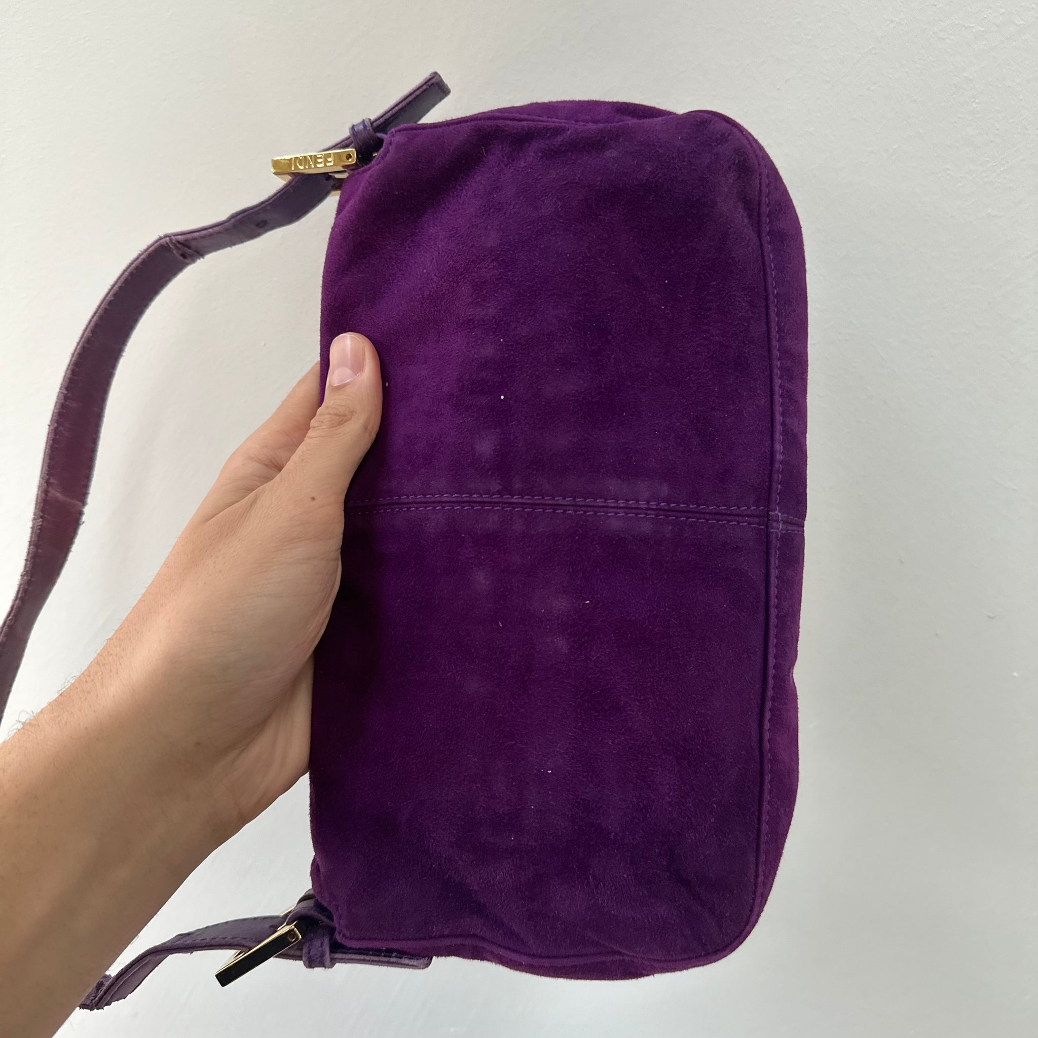 Fendi Purple Suede Baguette Bag
