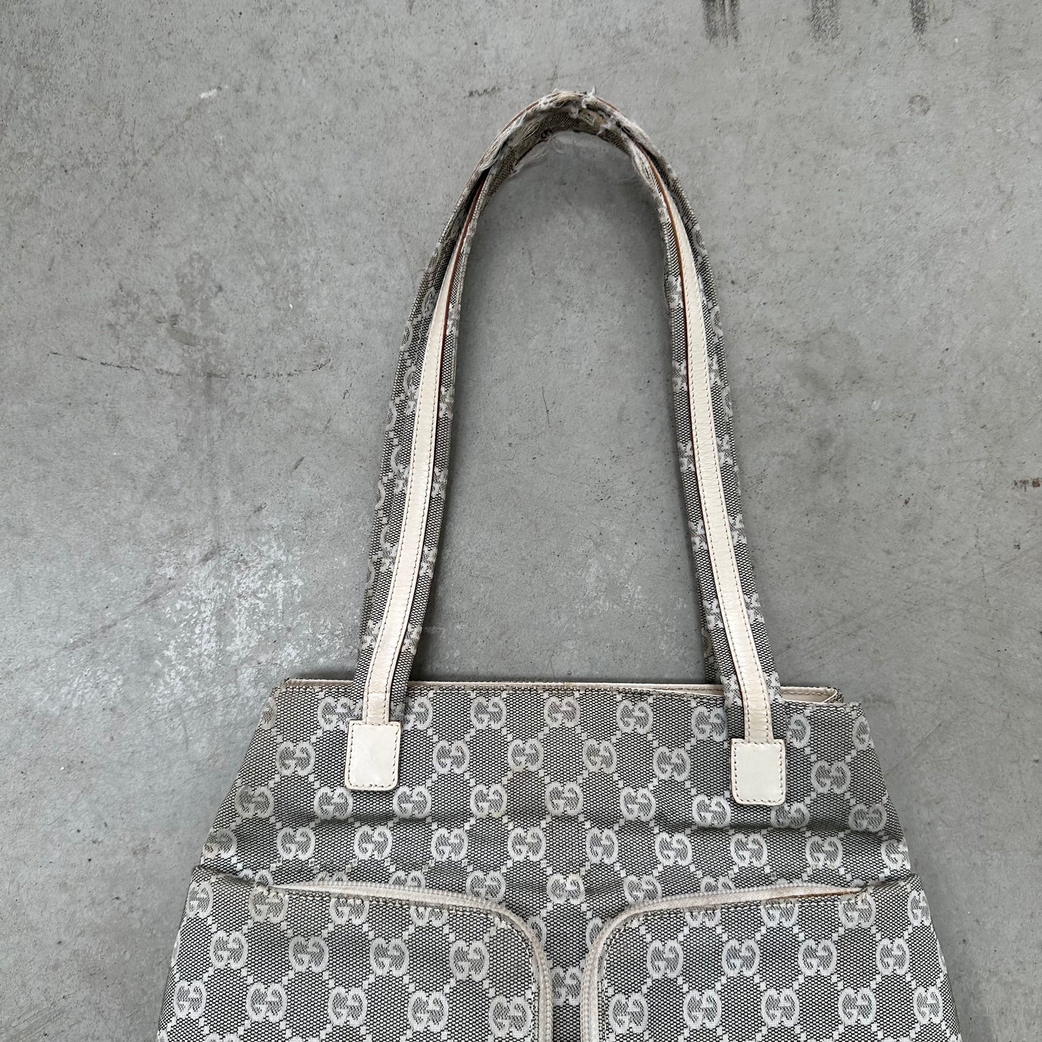Gucci Denim Double Zip Tote Bag