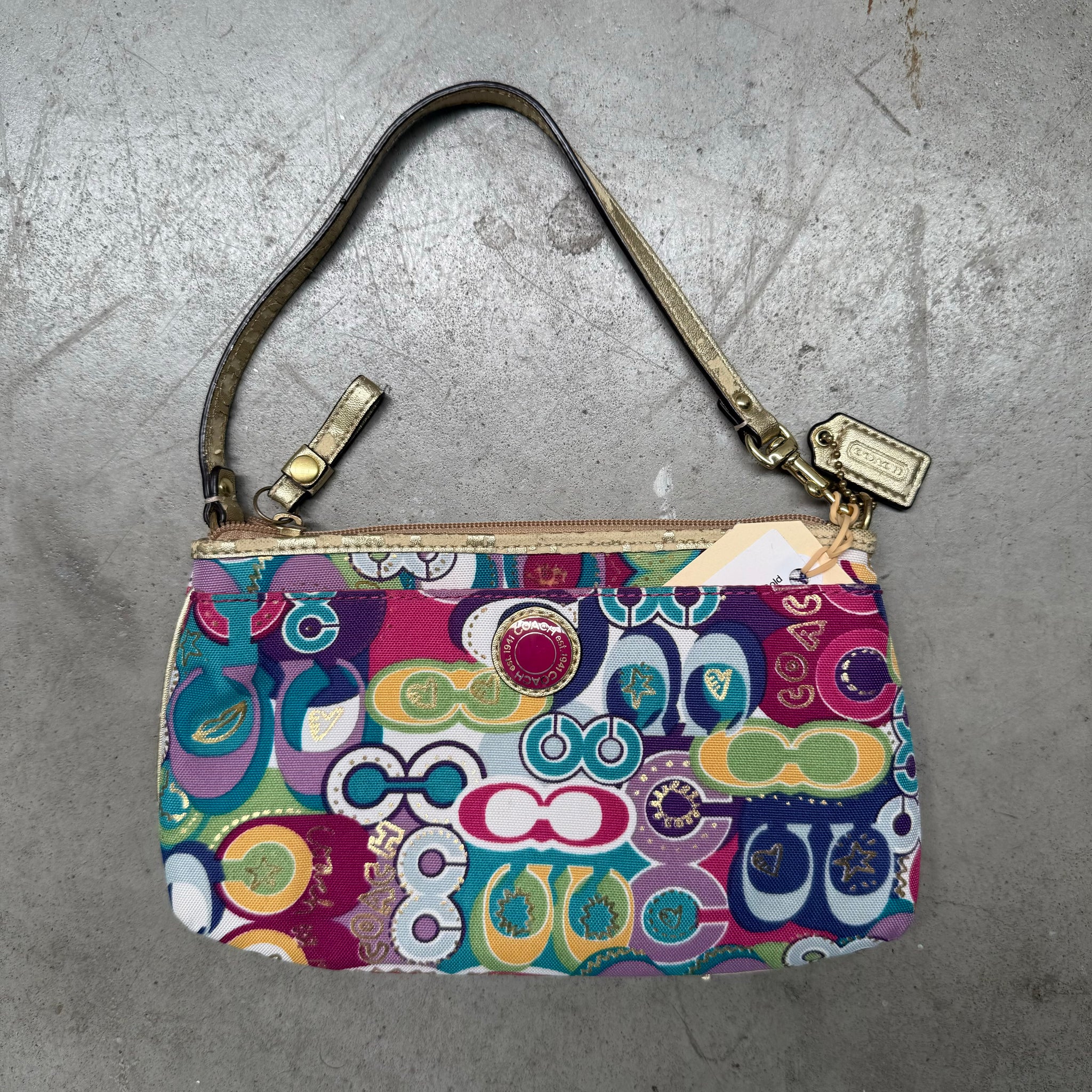 Coach Signature Jazzy Poppy Multi Canvas Handbag
