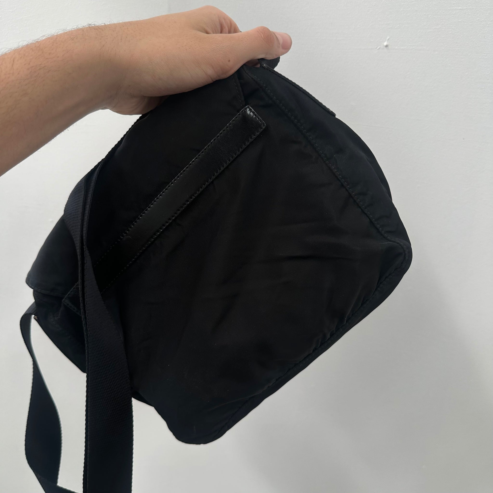 Prada Black Messenger Front Buckle Messenger Bag