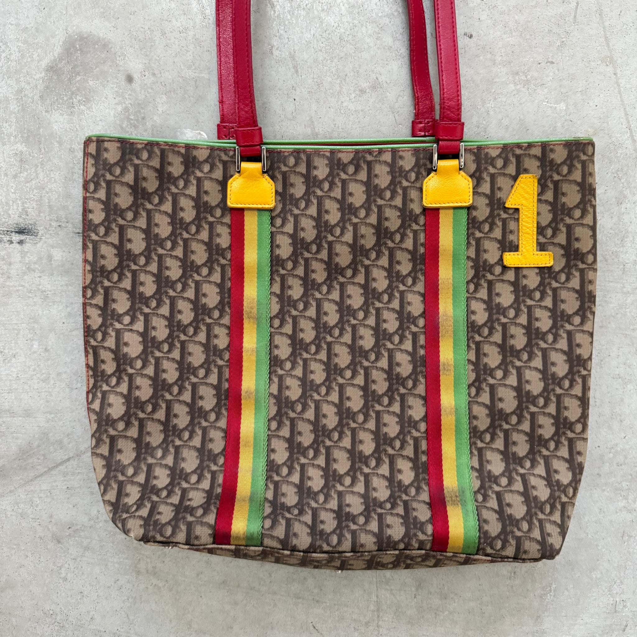 Dior Trotter Canvas Tote Bag Rasta Brown