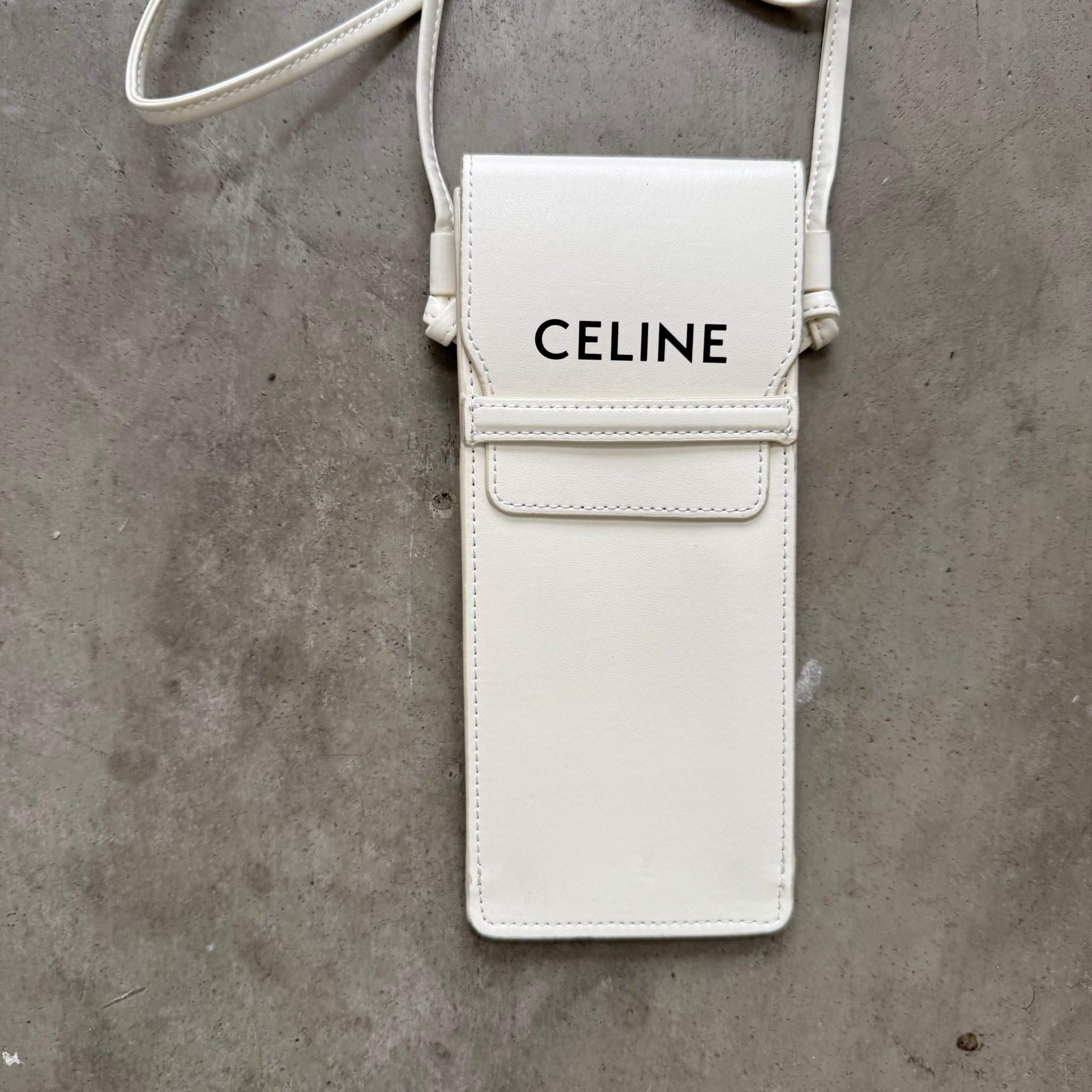 Celine White Sunglasses / Phone Case with Long Strap