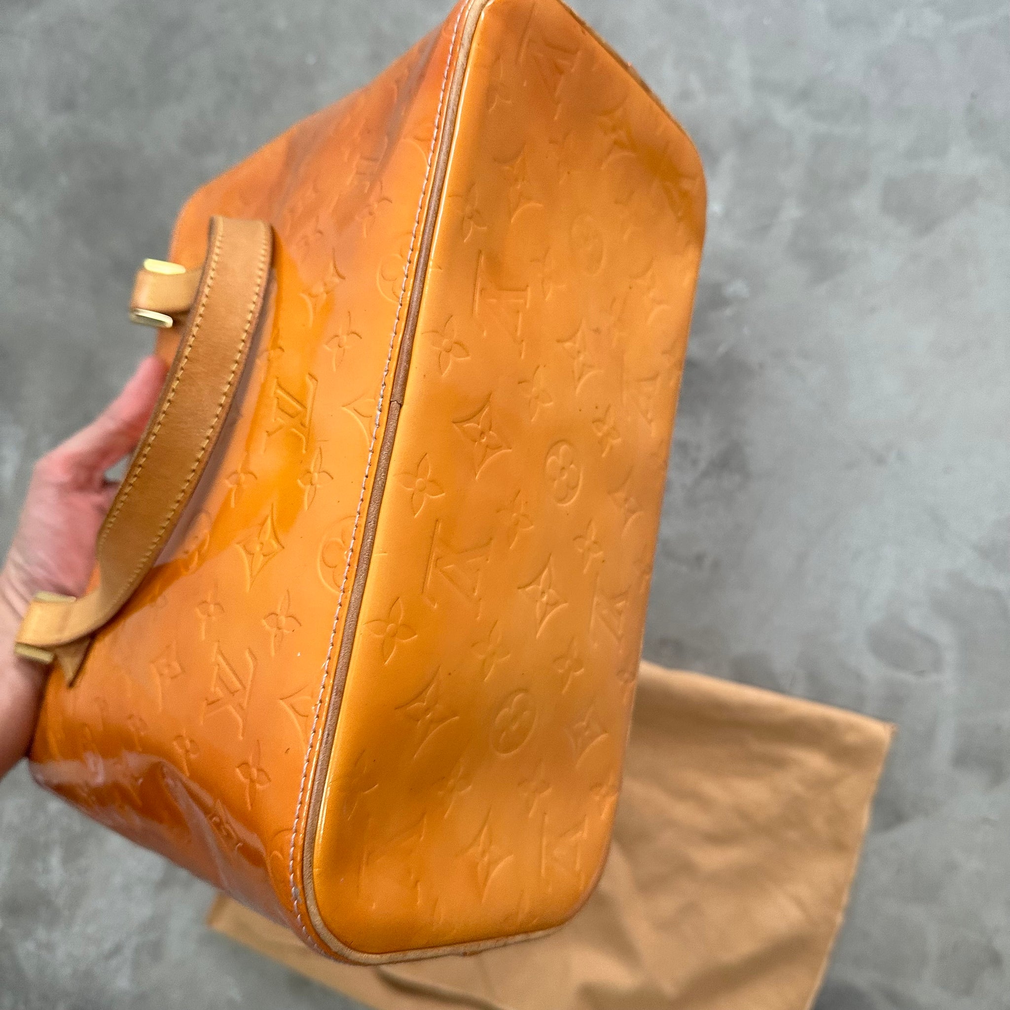 Louis Vuitton Vernis Yellow Houston Shoulder Bag