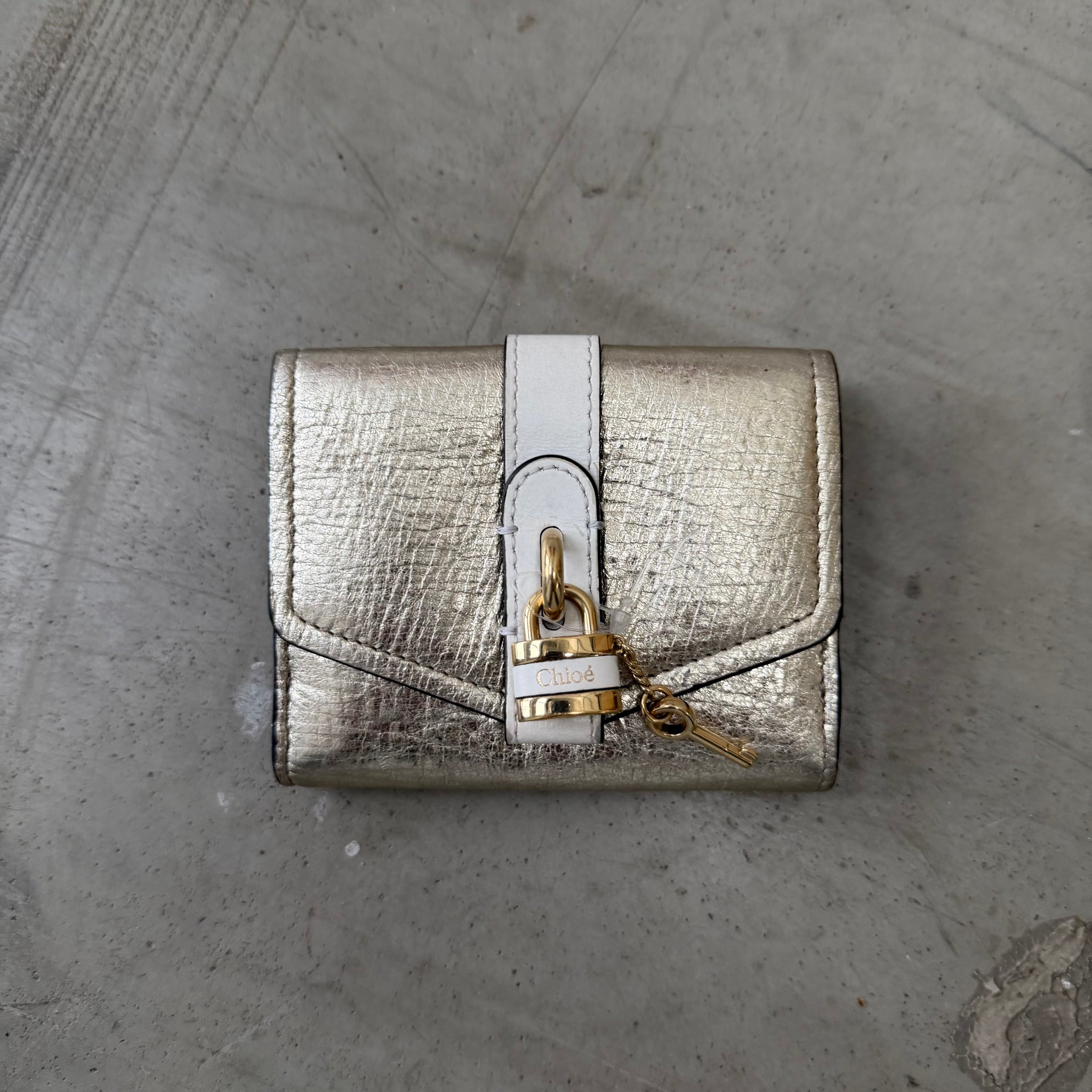 Chloe Mini Aby Metallic Gold Wallet