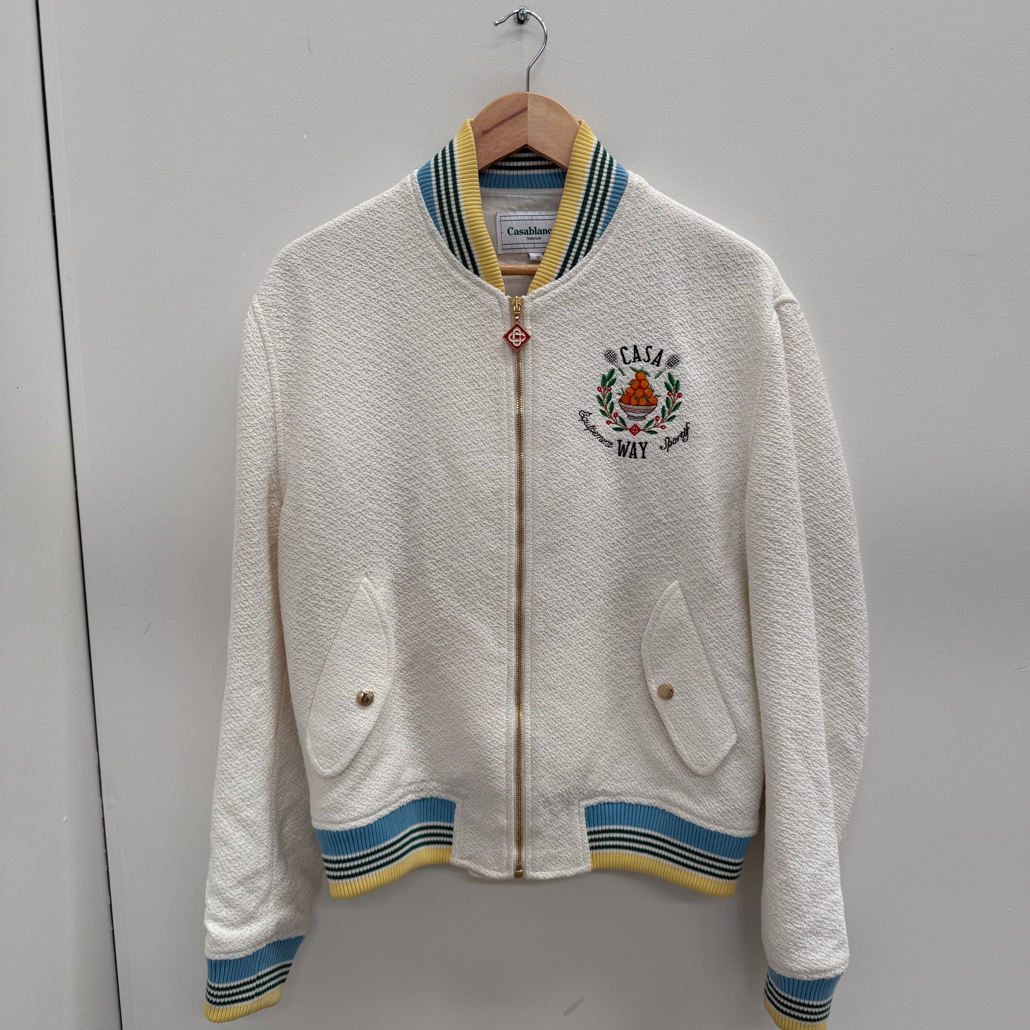 Casablanca White Logo Bomber Jacket  (Size S)
