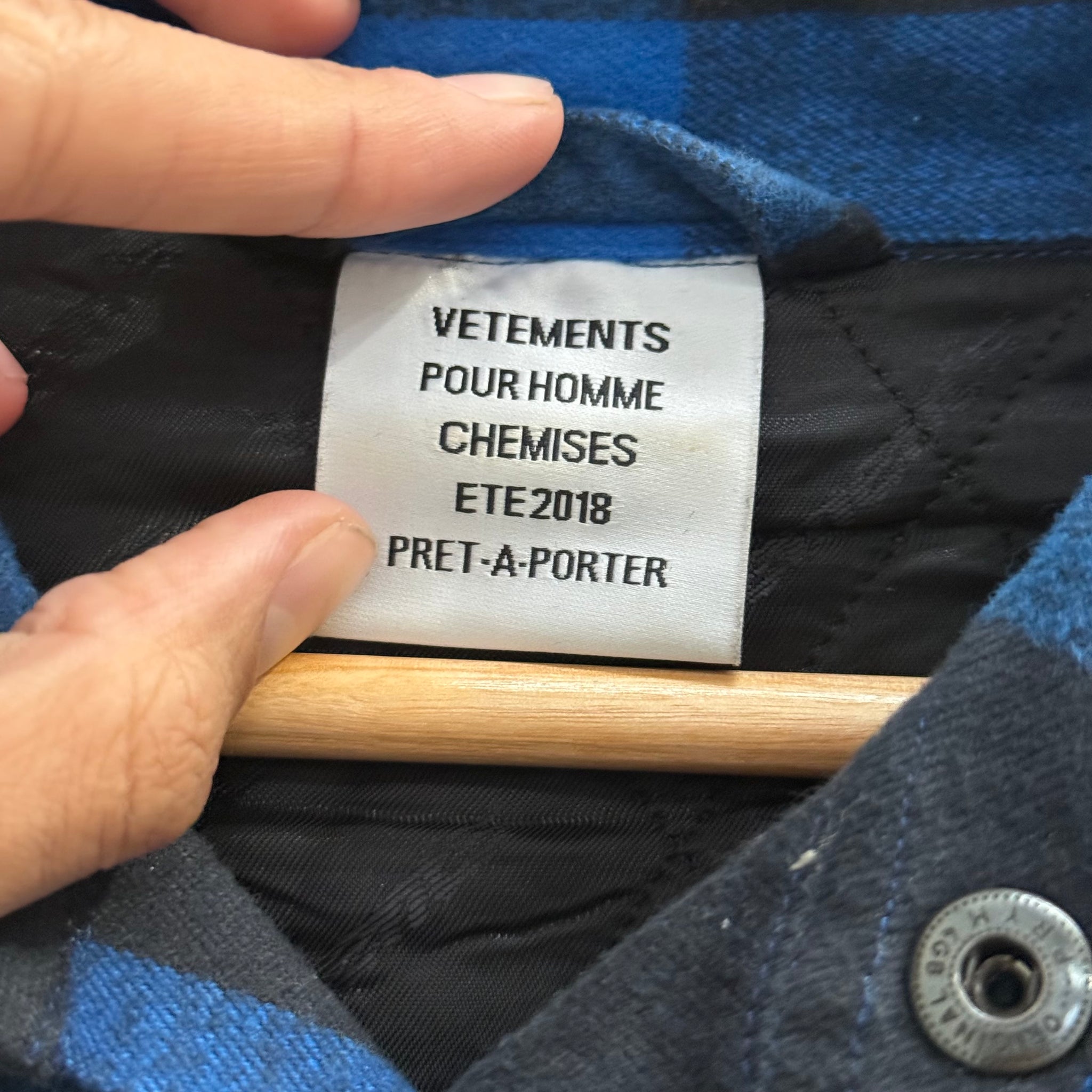 Vetements Blue Oversized Flannel SS18 Shirt (fits L-XL)
