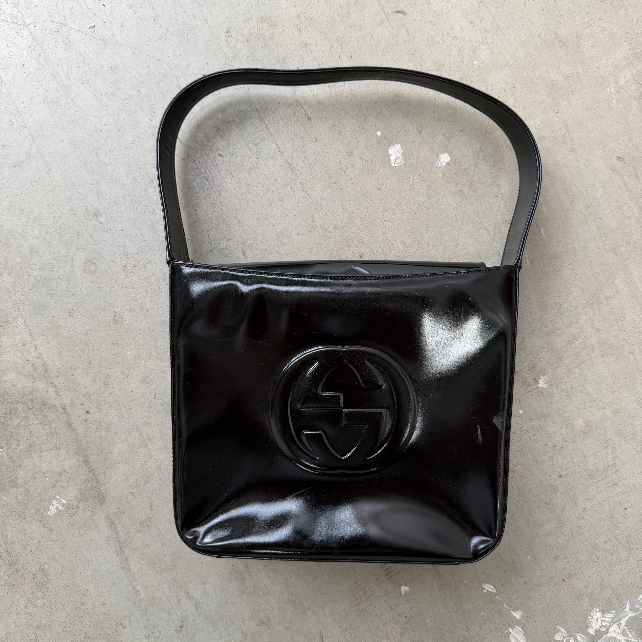 Gucci Black Patent Leather Shoulder Bag