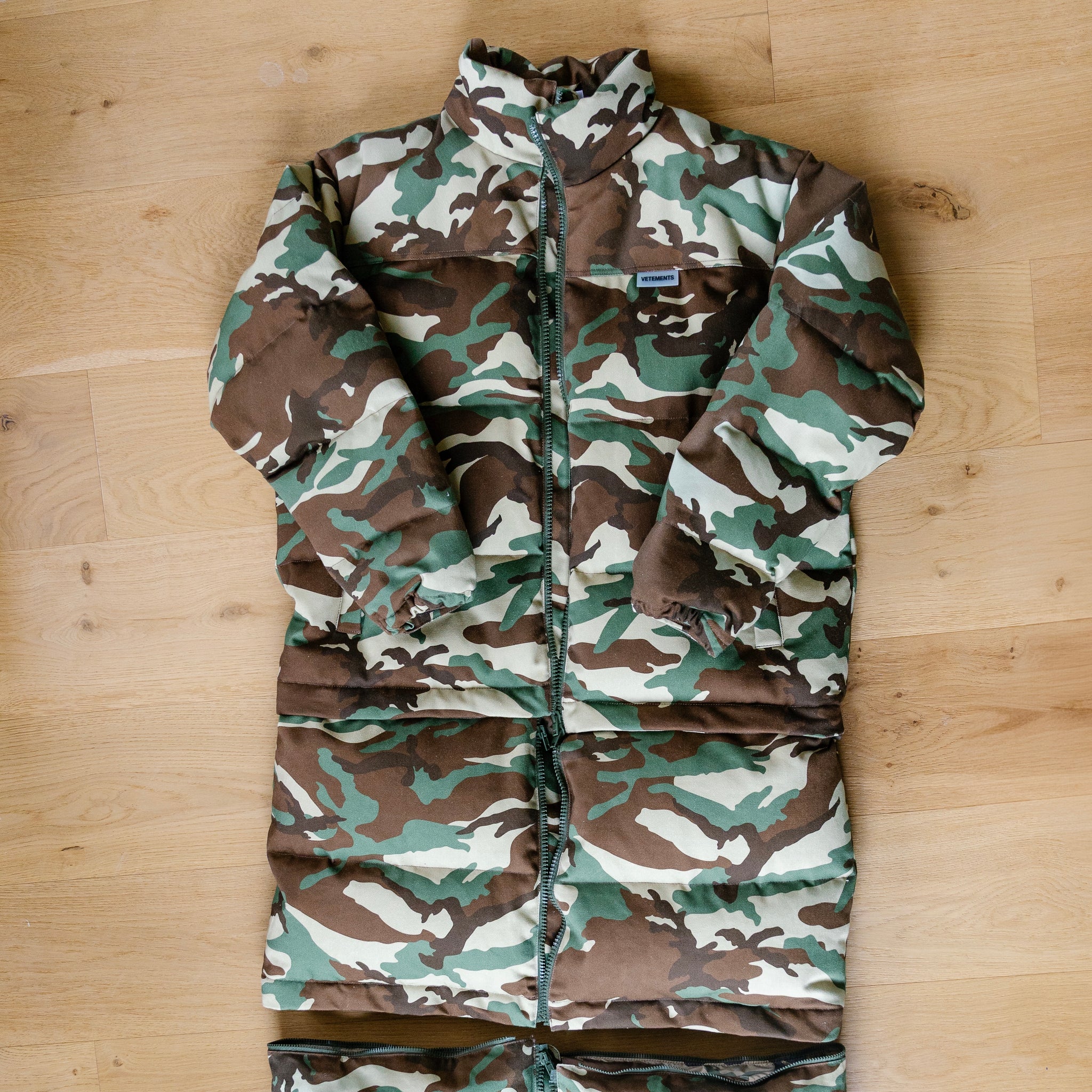 Vetements Camo Print Long Puffer Jacket (fits L-XL)