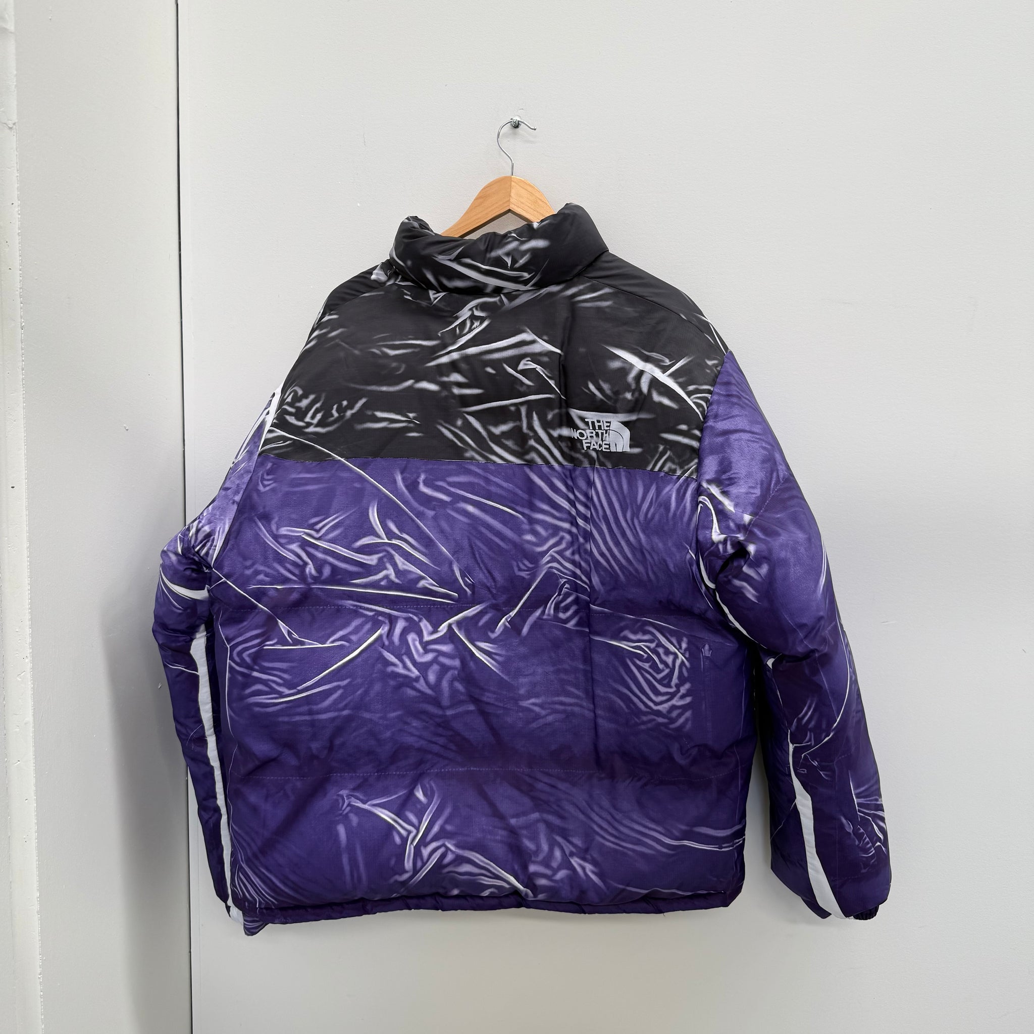 Supreme The North Face Paint Nuptse Jacket Purple (Size XL)