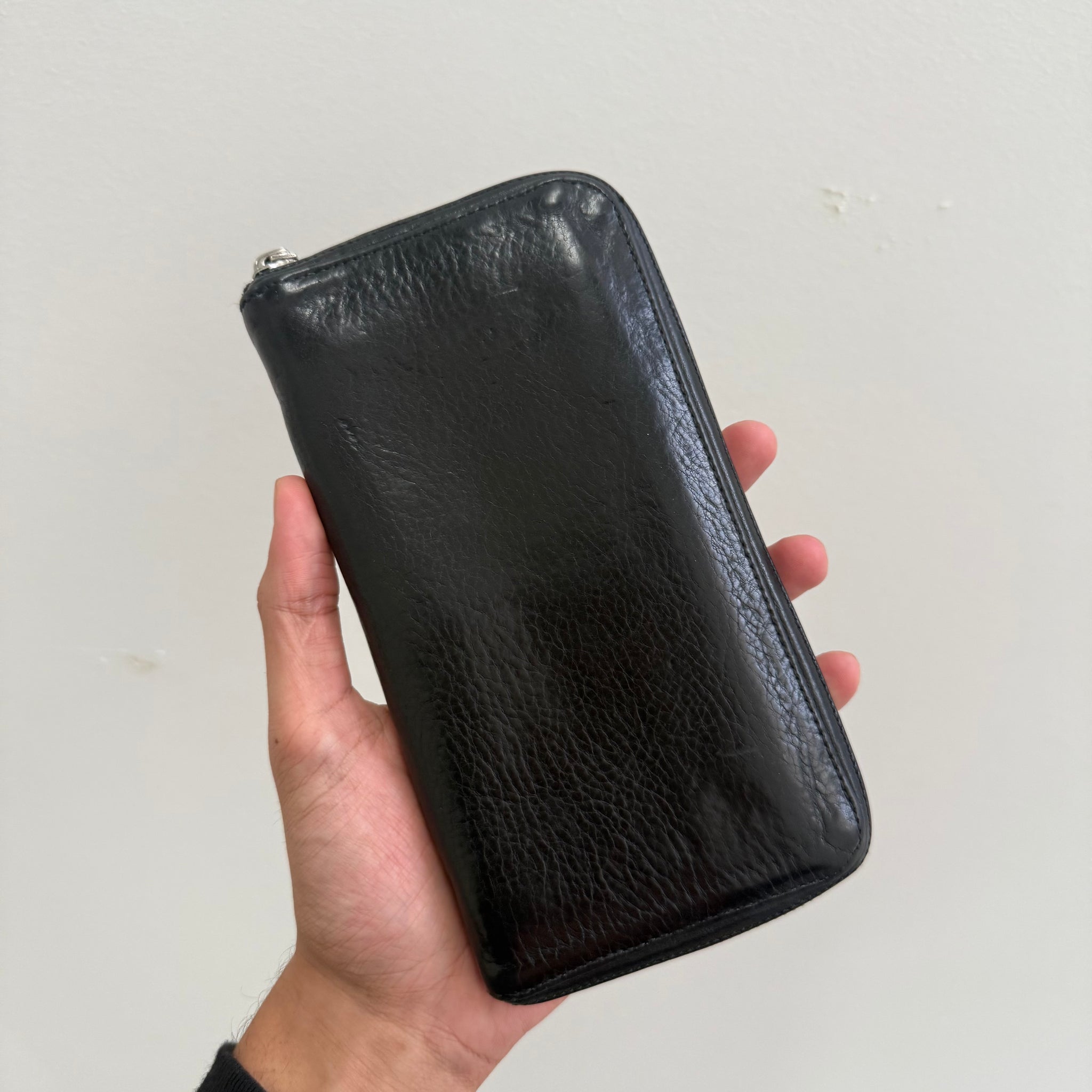 Chrome Hearts Triple Cross Black Zip Wallet
