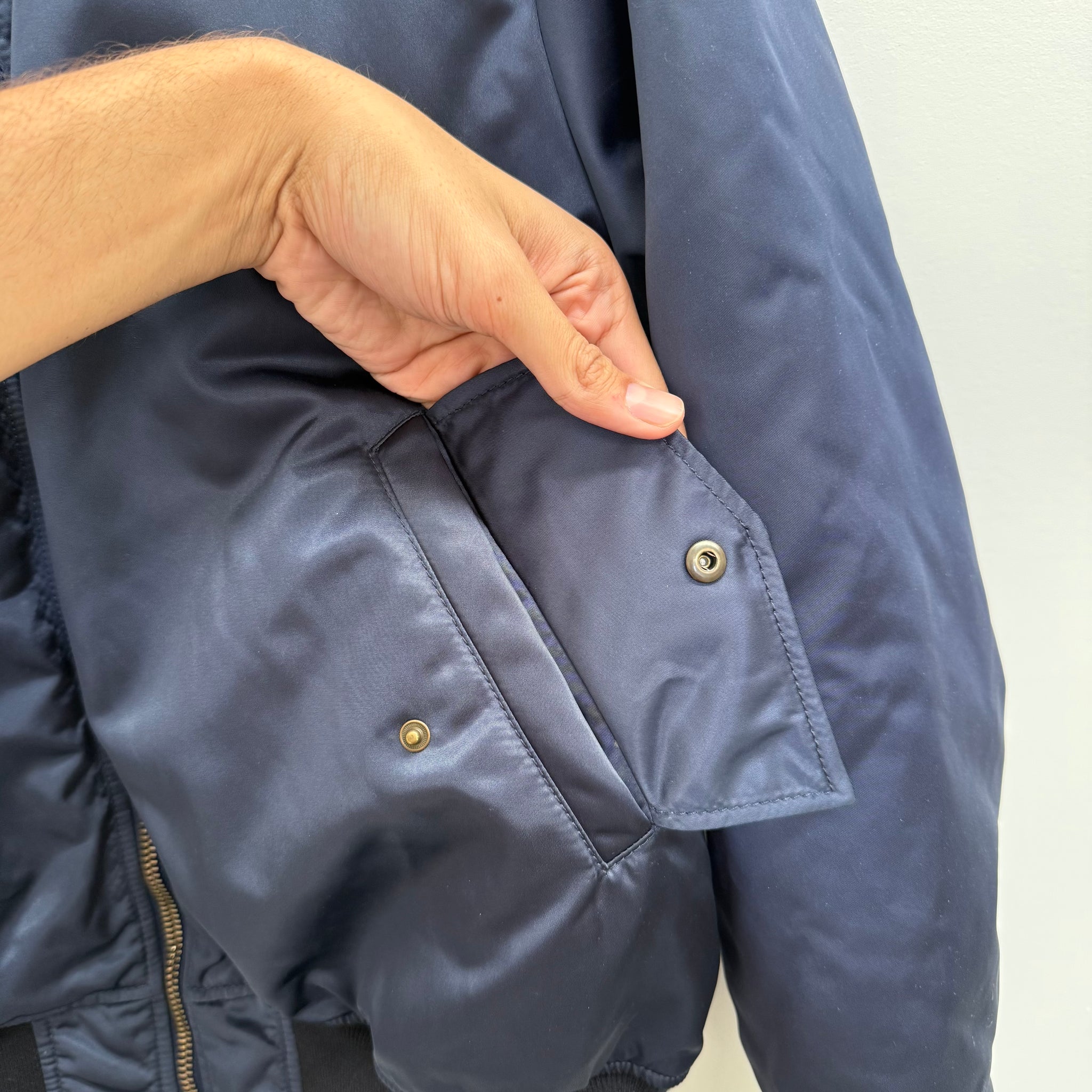 Balenciaga Campaign Logo Bomber Jacket Navy (Size 48)
