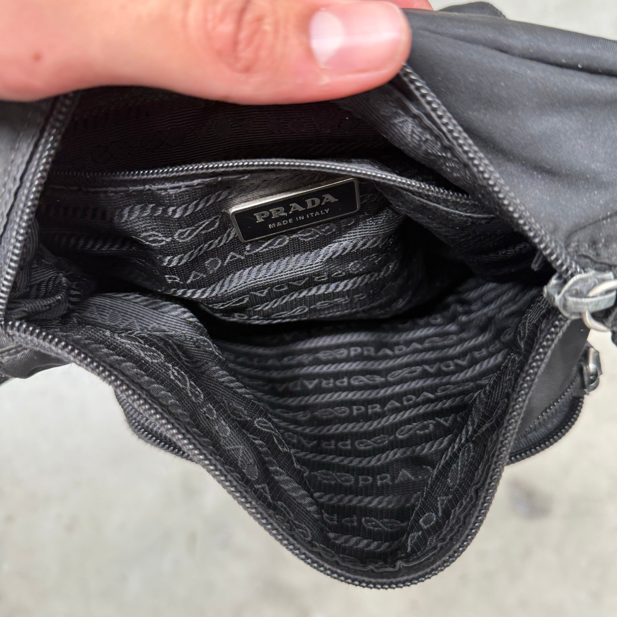 Prada Black Crossbody/Messenger Front Buckle Bag