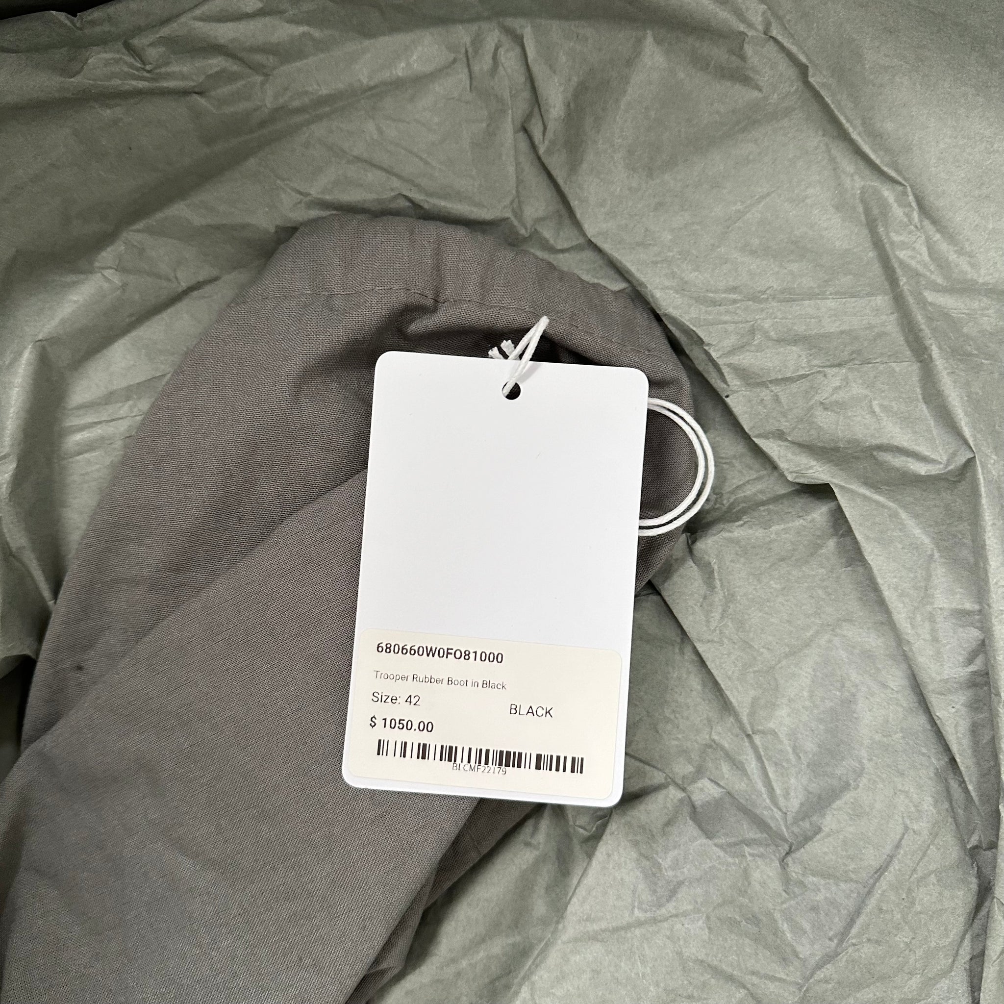 Balenciaga Trooper Rubber Boot Black (EU42/US9)
