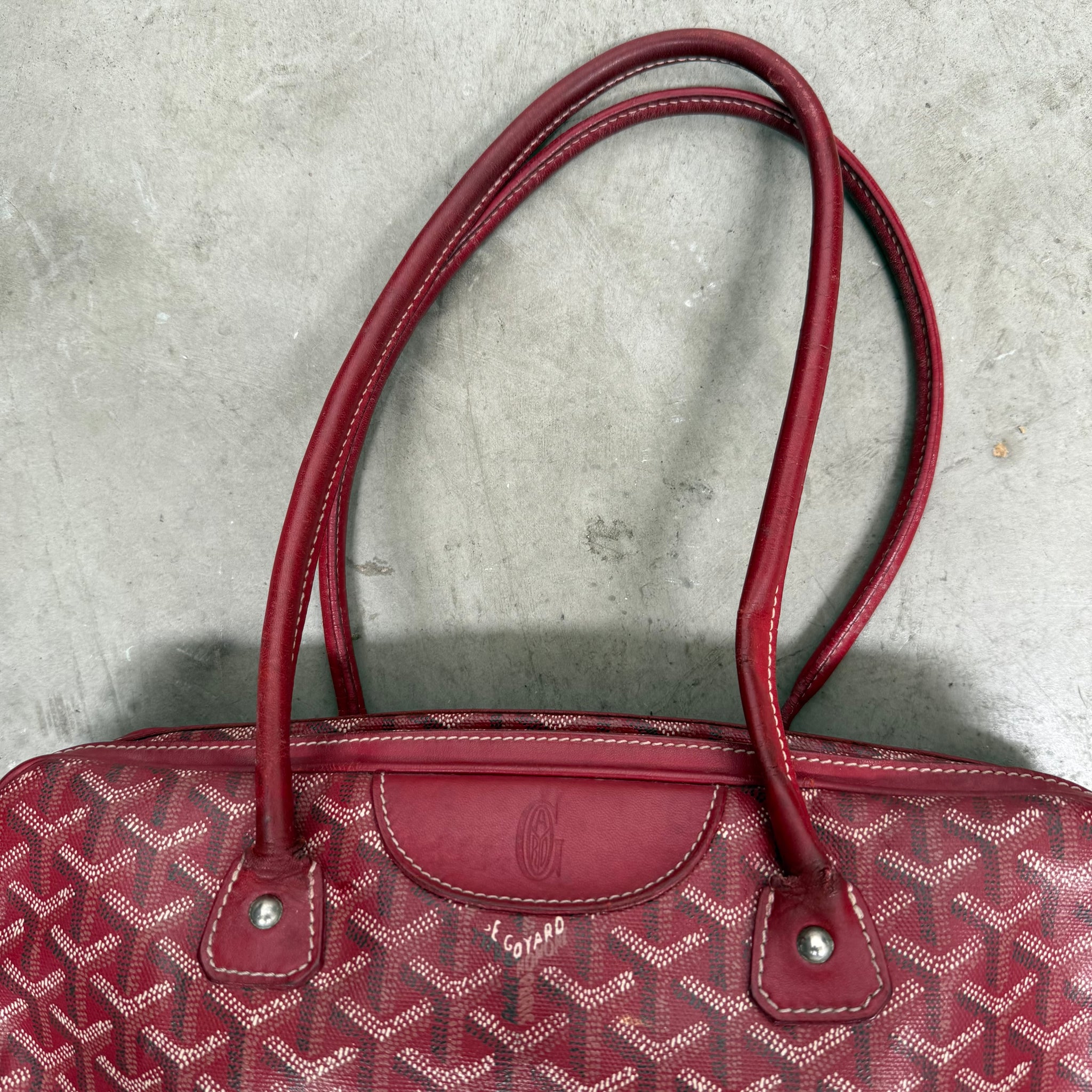 Goyard Herringbone Saint Martin Shoulder Bag Red