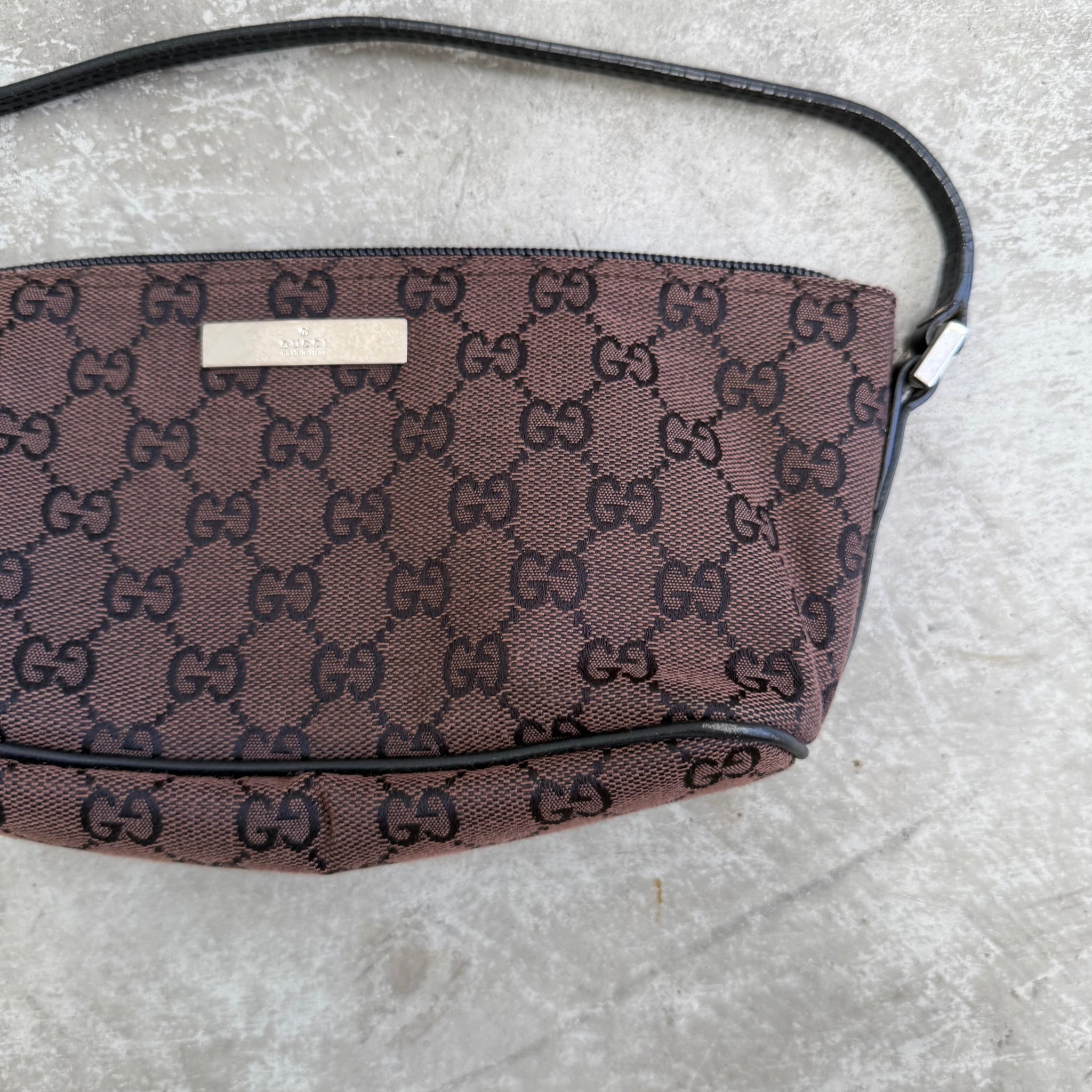Gucci Boat Pochette Canvas Brown