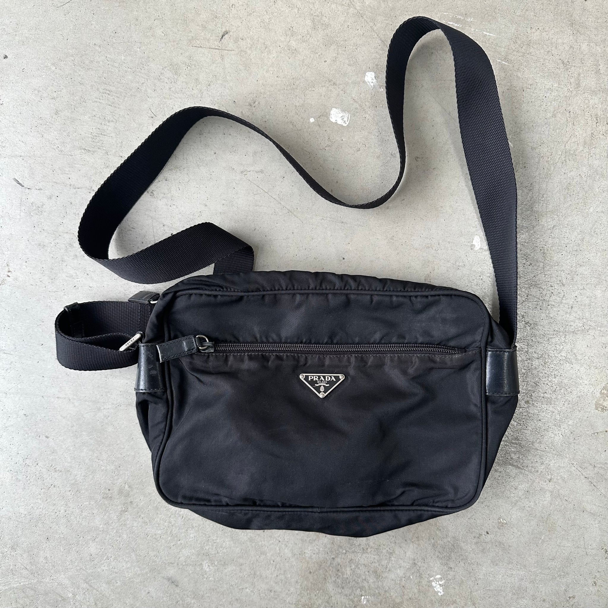 Prada Cross Body Messenger Bag Black