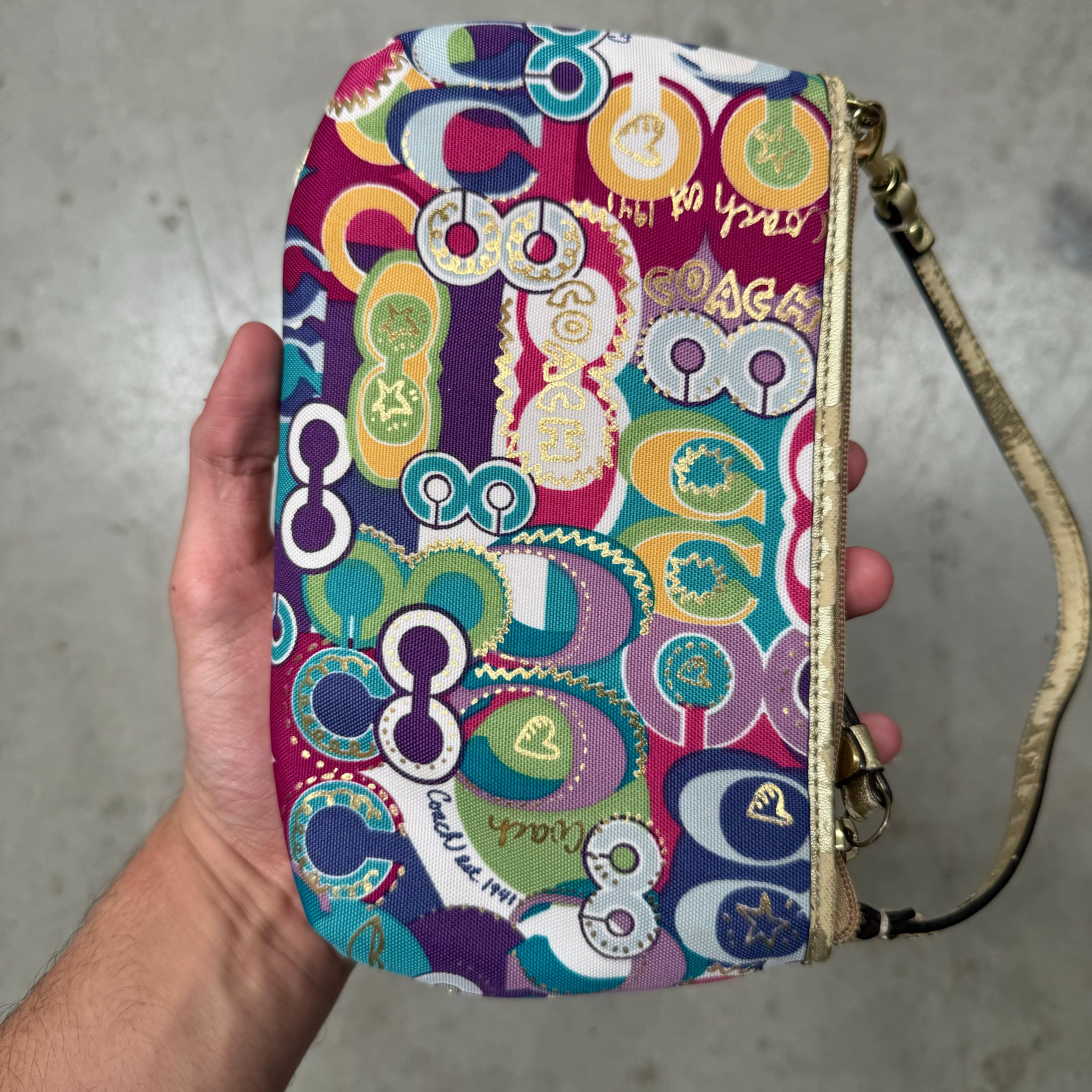 Coach Signature Jazzy Poppy Multi Canvas Handbag