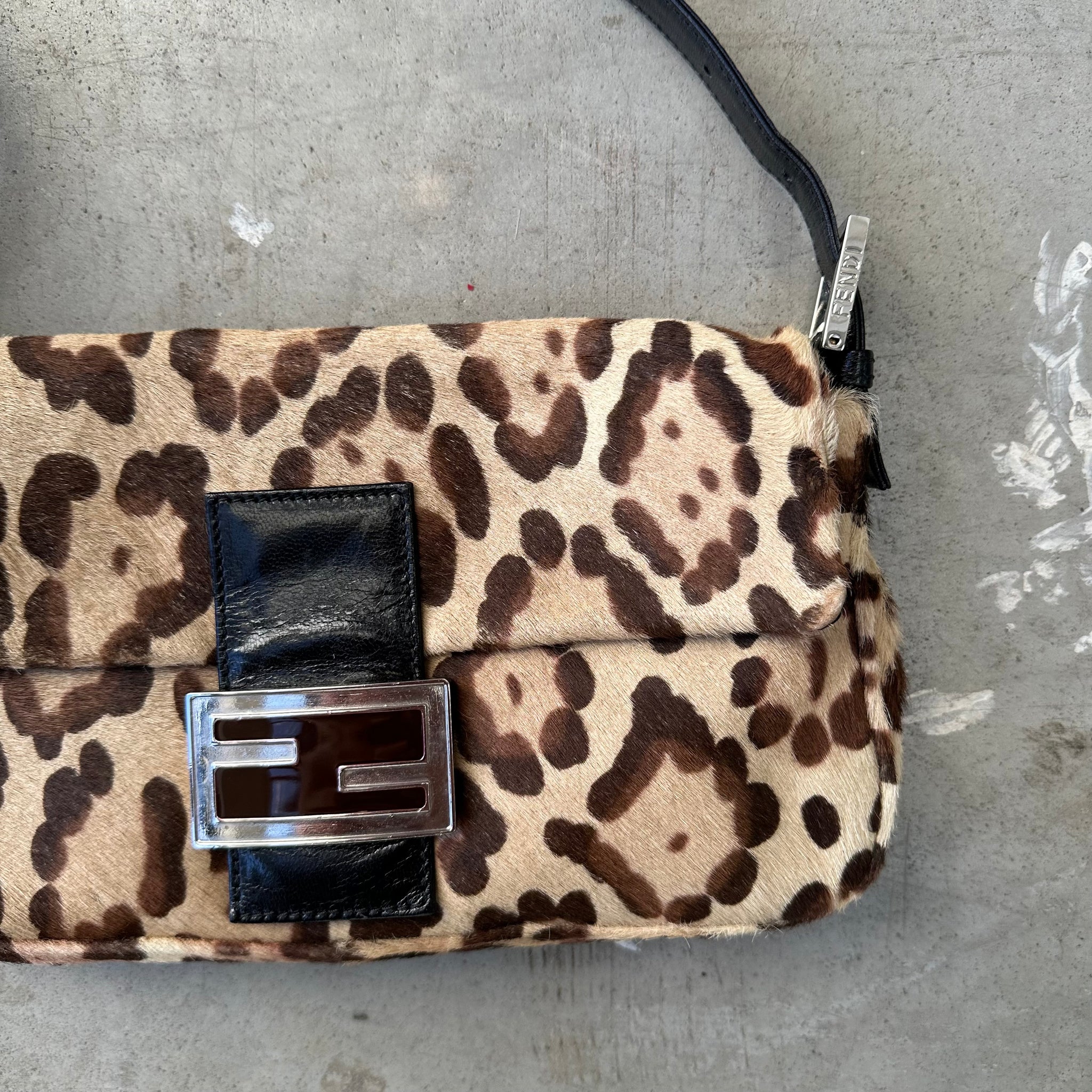 Fendi Animal Print Baguette Bag