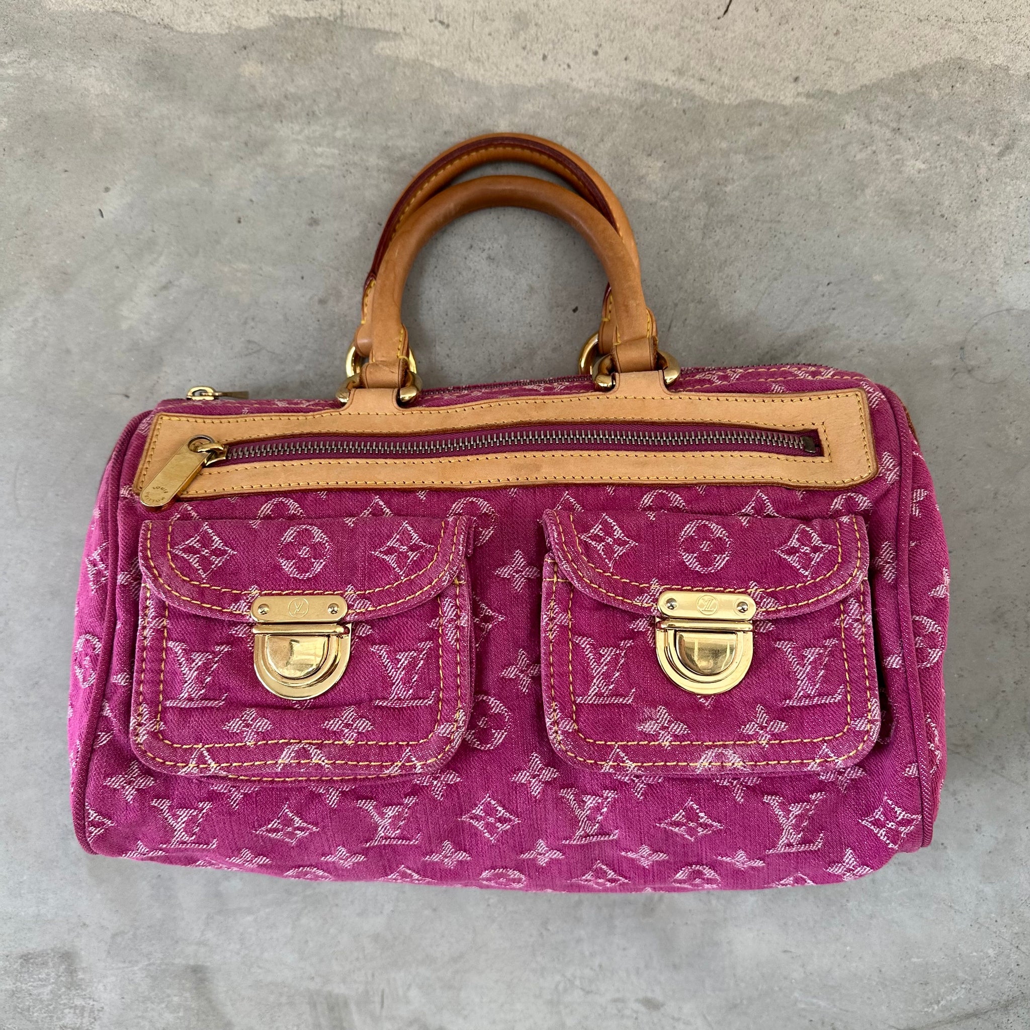 Louis Vuitton Pink Denim Monogram Denim Neo Speedy Bag