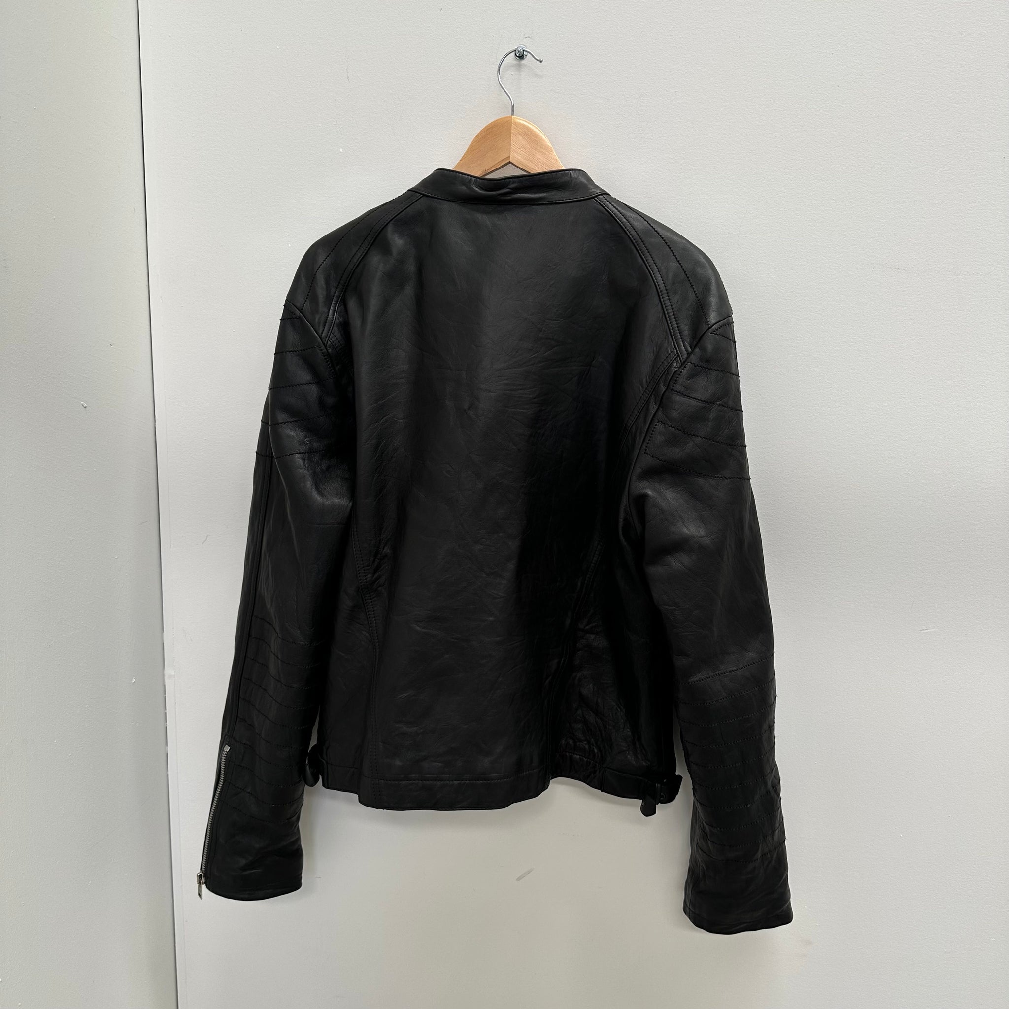 Acne Studios Laffero Distressed Black  Leather Jacket