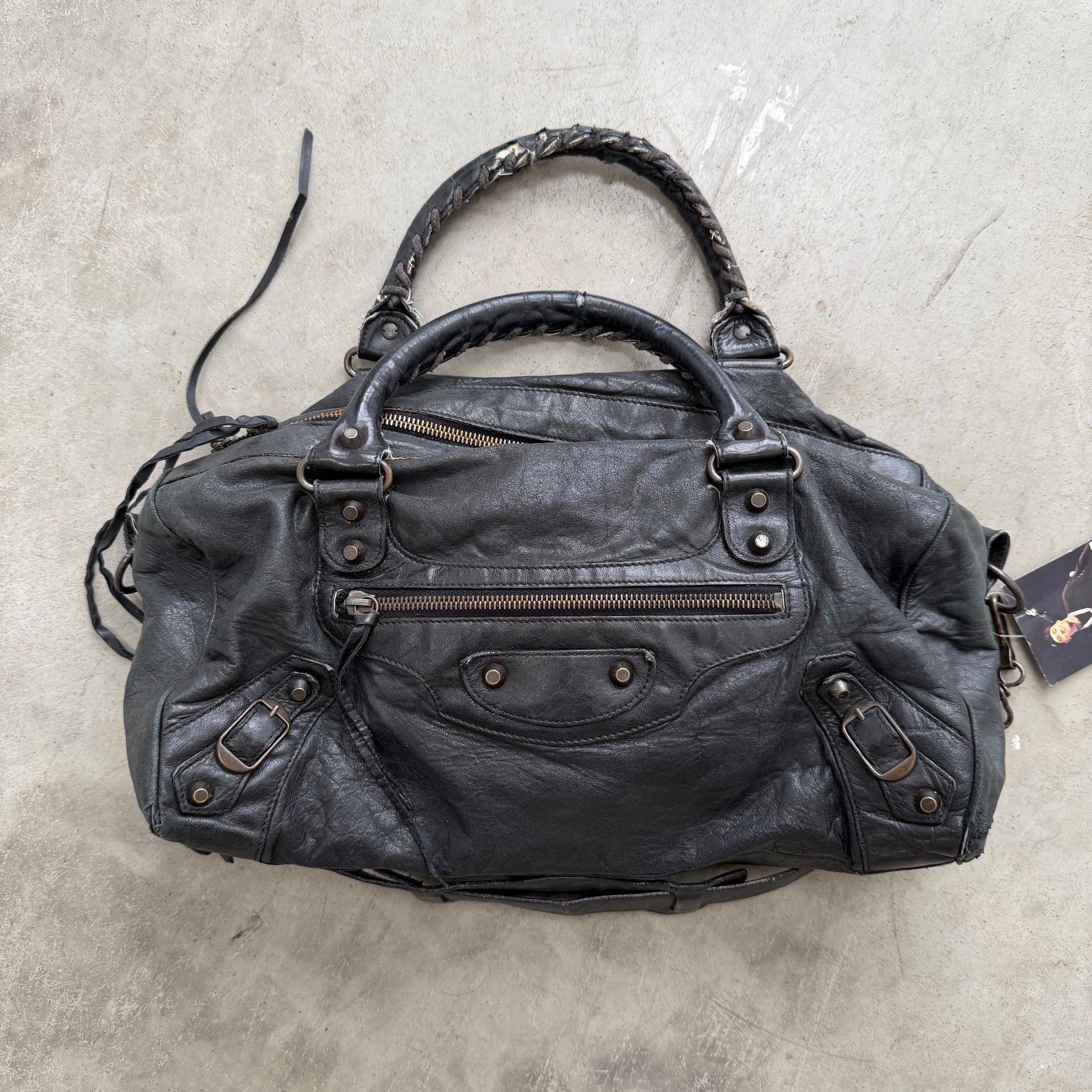 Balenciaga The Zizy Motorcycle Black Bag
