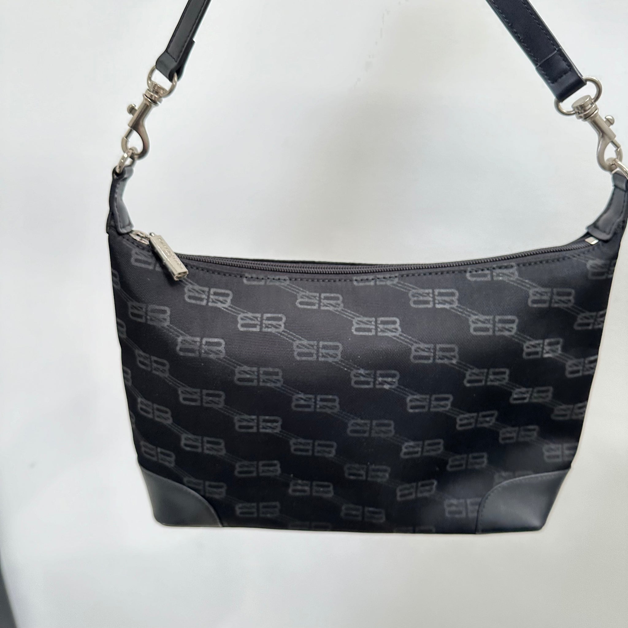 Balenciaga BB Print Shoulder Bag Black