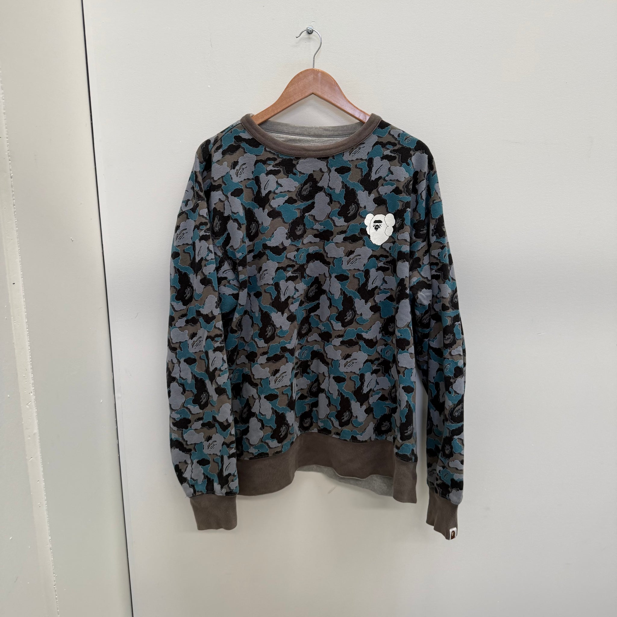 Bape × Kaws Reversible Crewneck Cloud Camo (Size XL)