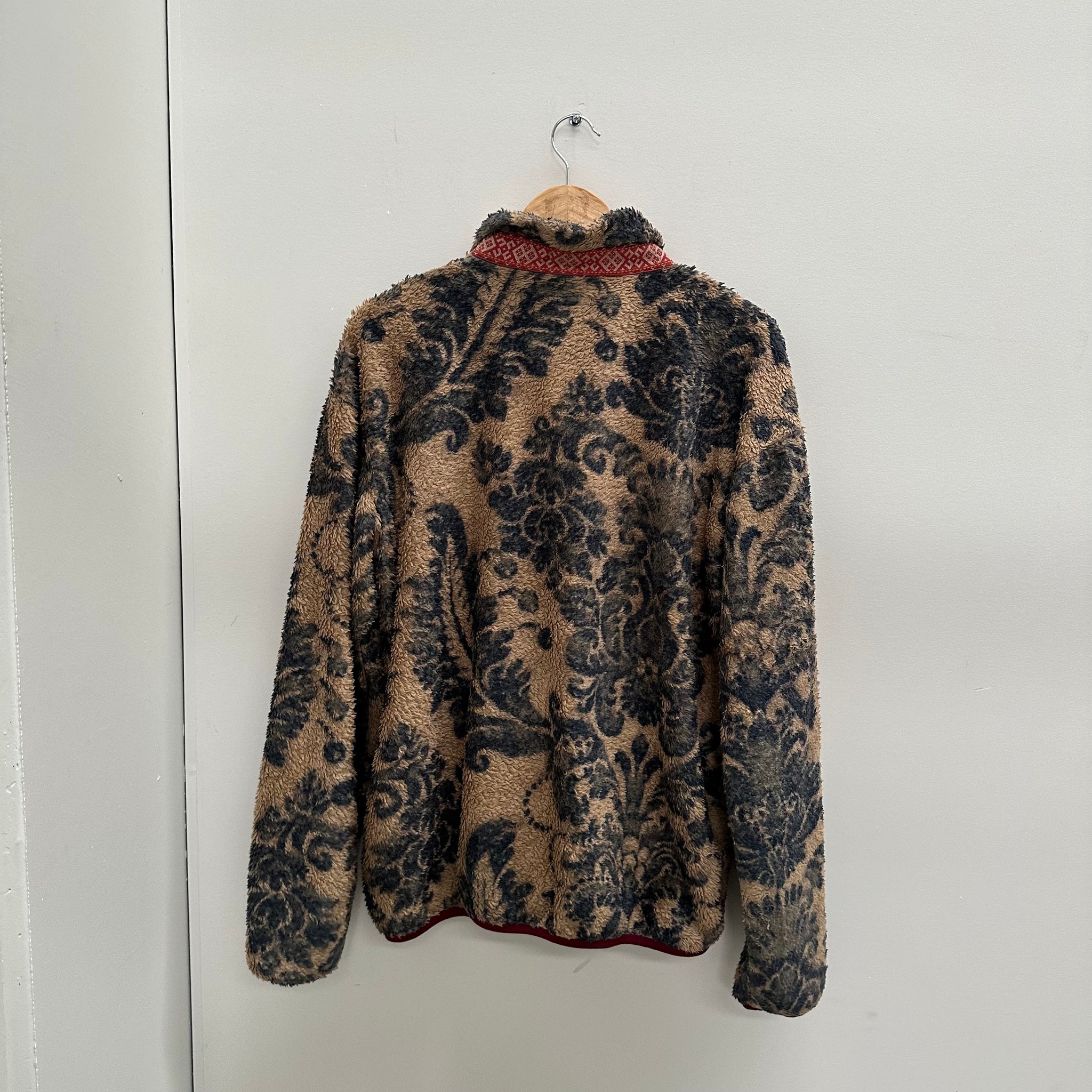 Kapital Damask Pattern Fleece Zip Up (fits M-L)