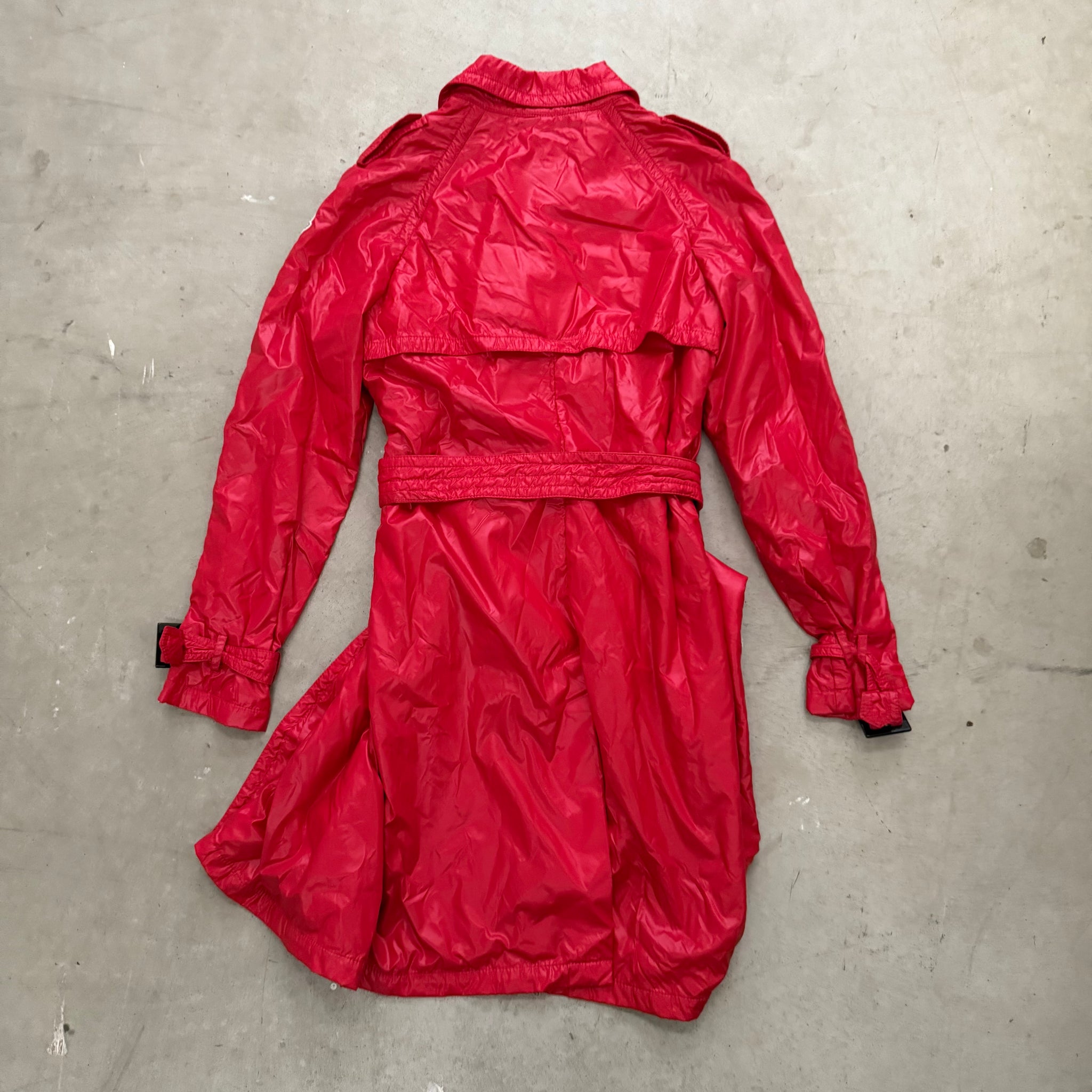 Moncler Red Long Puffer Coat with Belt (Size M)