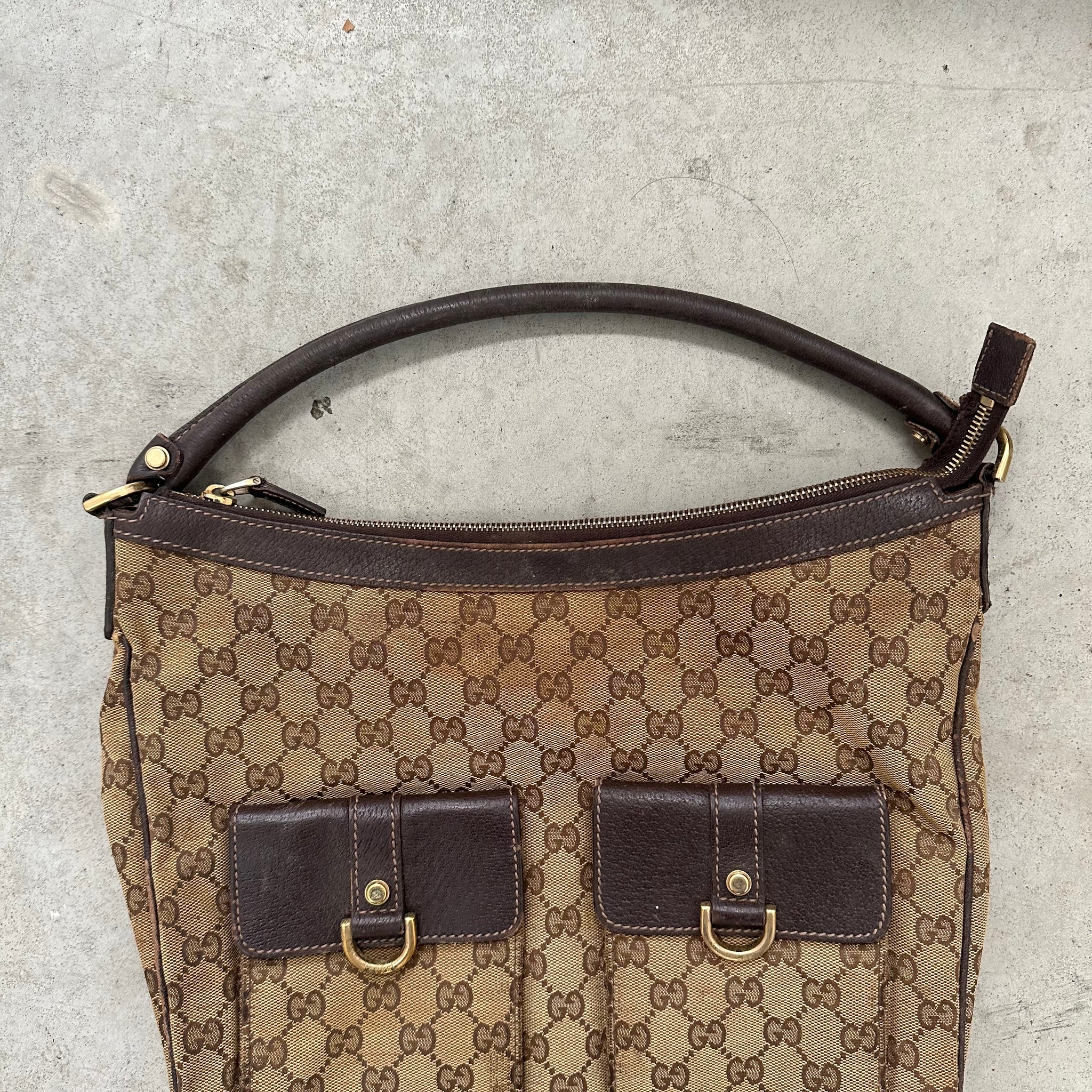 Gucci Double Pocket Shoulder Bag Canvas