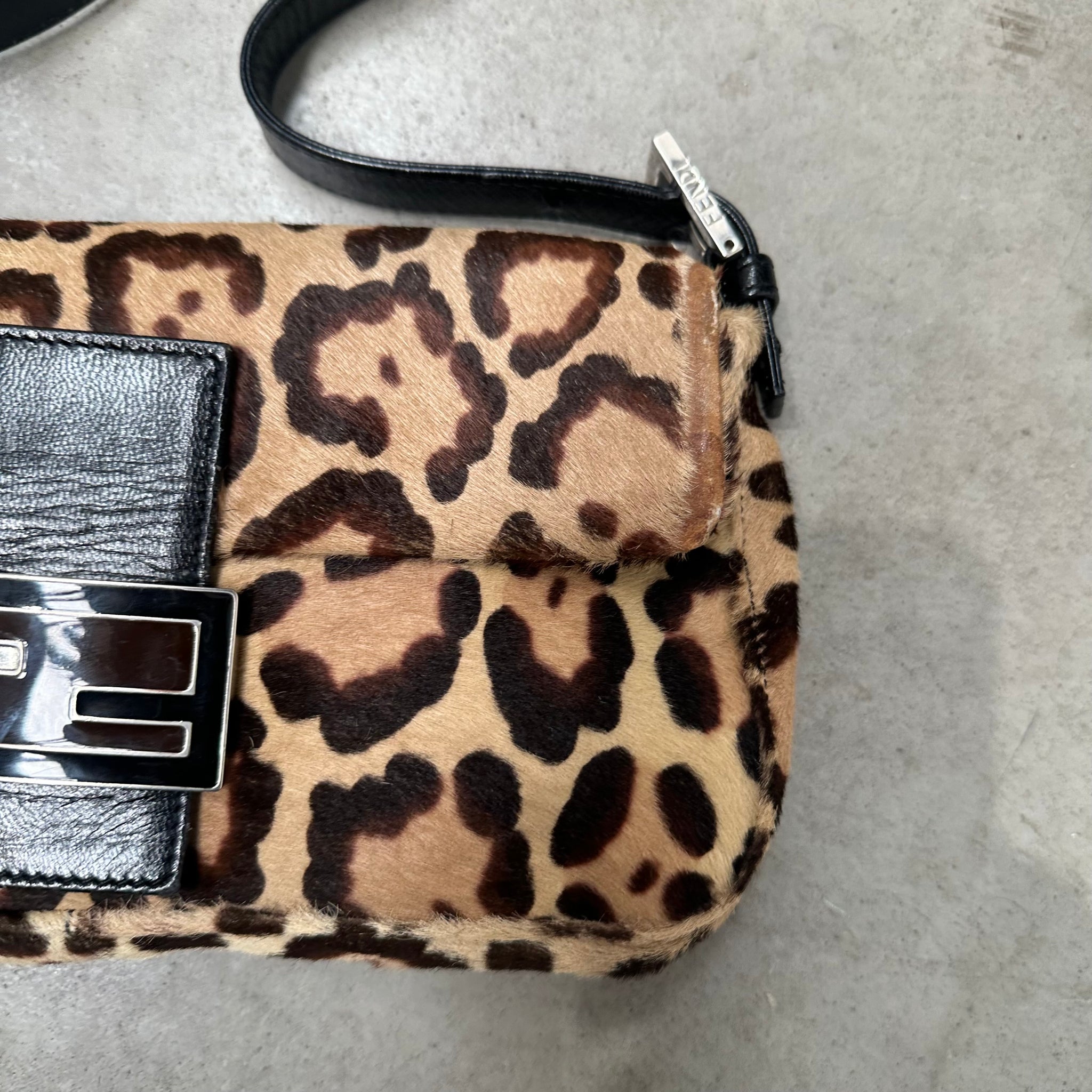 Fendi Leopard Print Baguette Bag