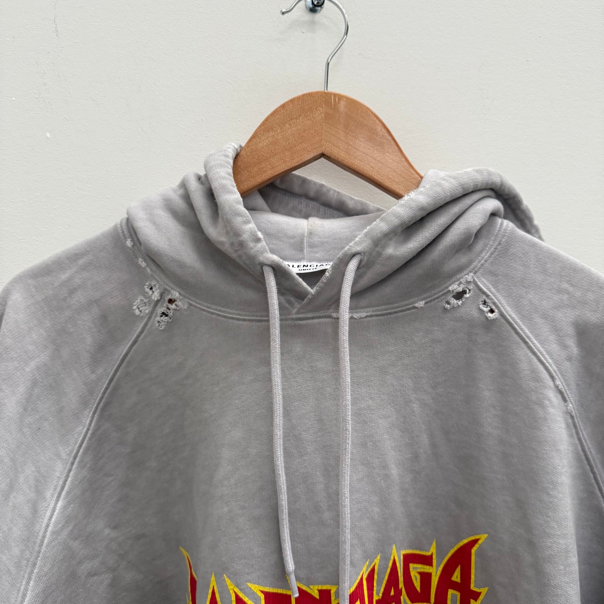 Balenciaga Metal Graphic Print Hoodie Grey (fits L-XL)