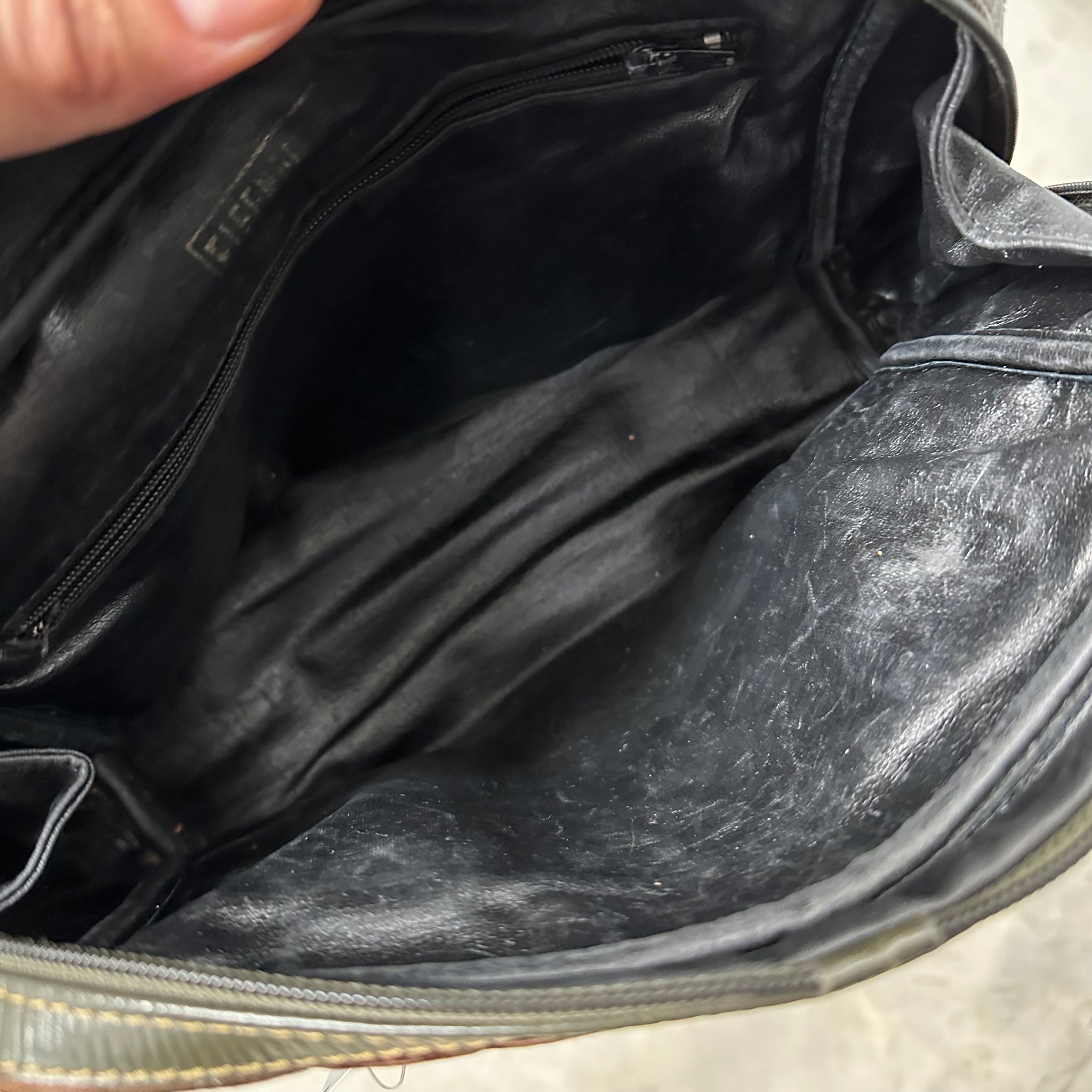 Fendi Mini F Zucchino Canvas Hand Bag Brown