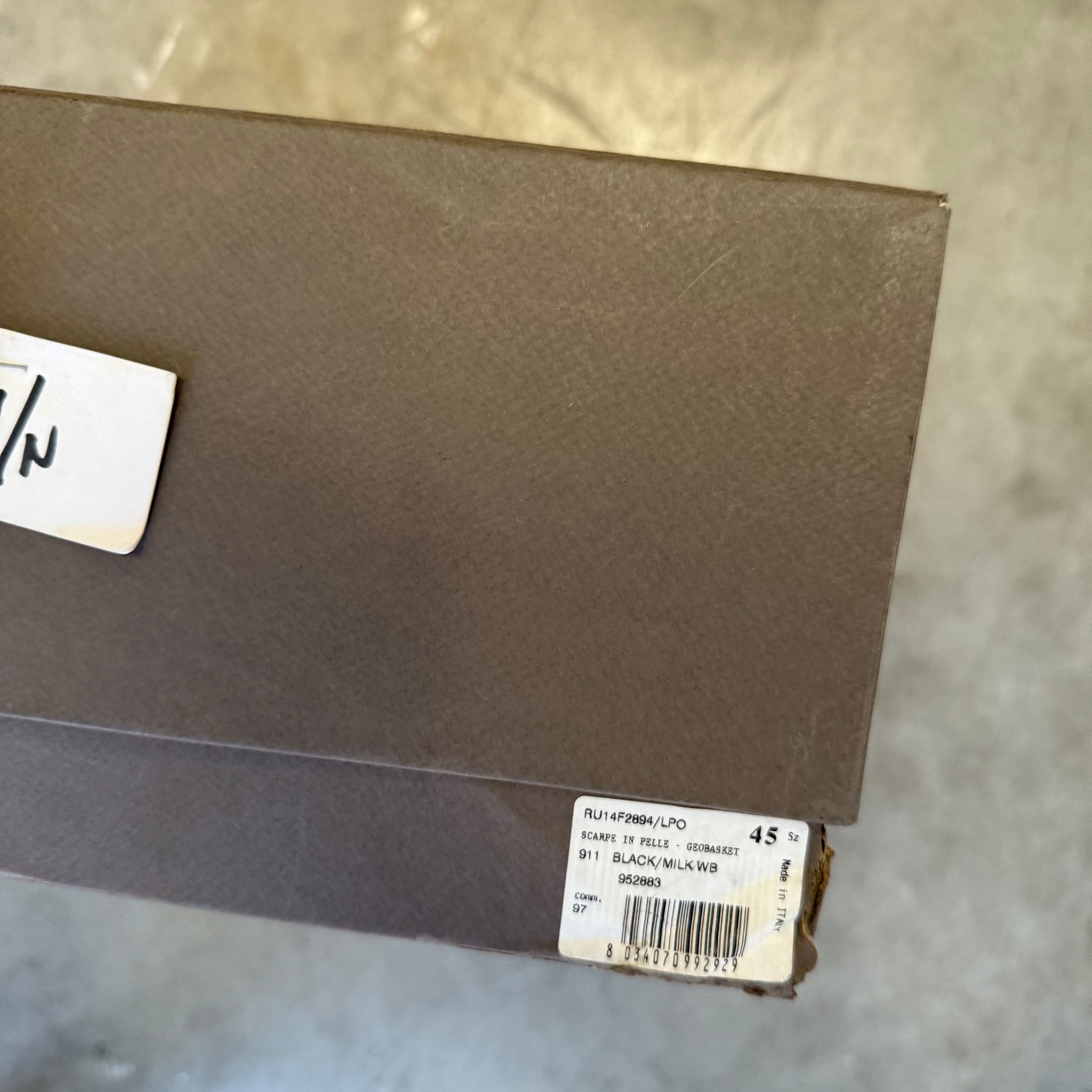 Geobaskets Box Rick Owens Geobaskets Two Tone Sneakers (EU45) – Curated by Charbel