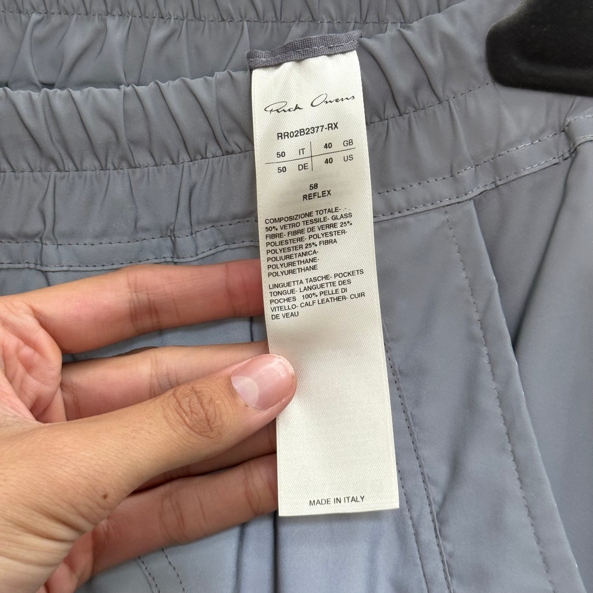 Rick Owens FW22 Reflective Bauhaus Grey Pant (Size 50)