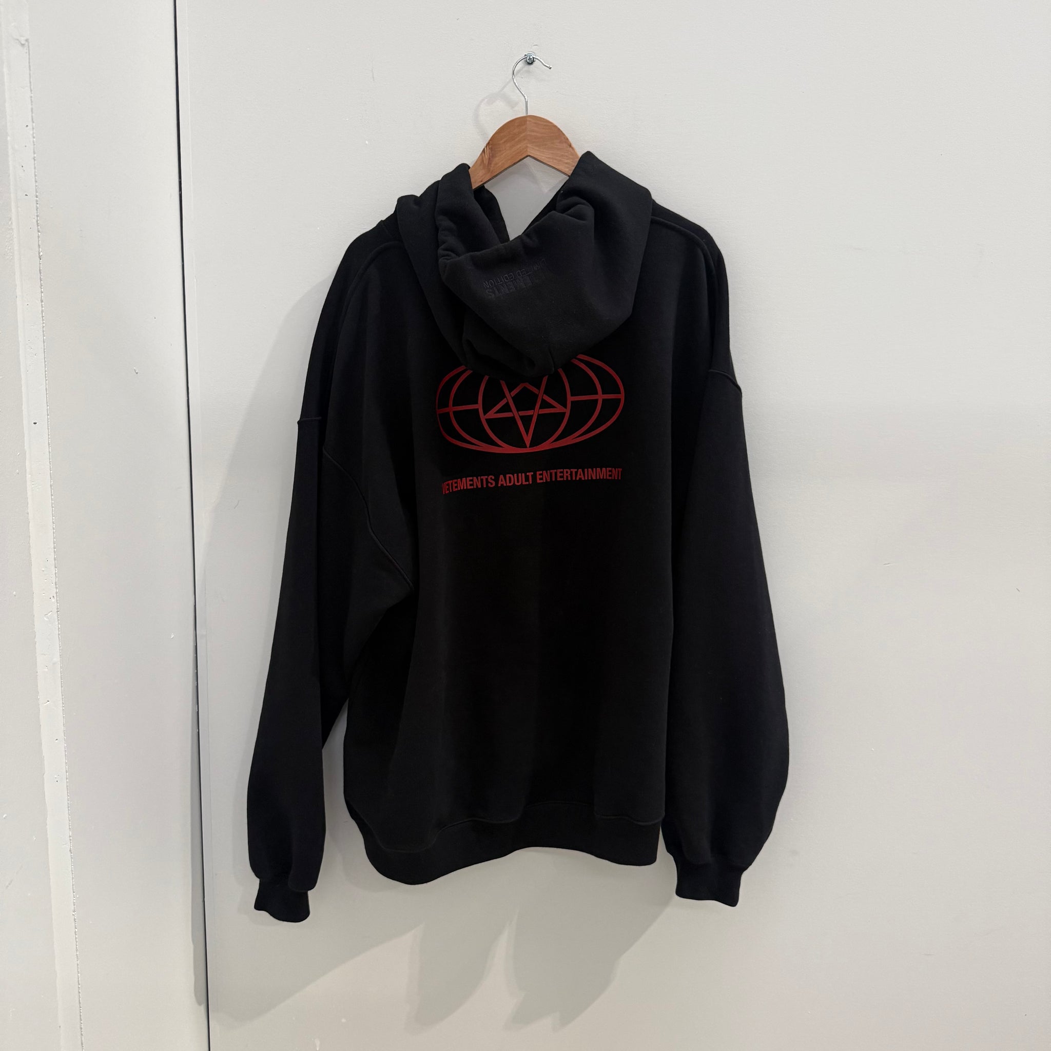 Vetements Restricted Rated R Oversized Black Hoodie (fits L-XL)