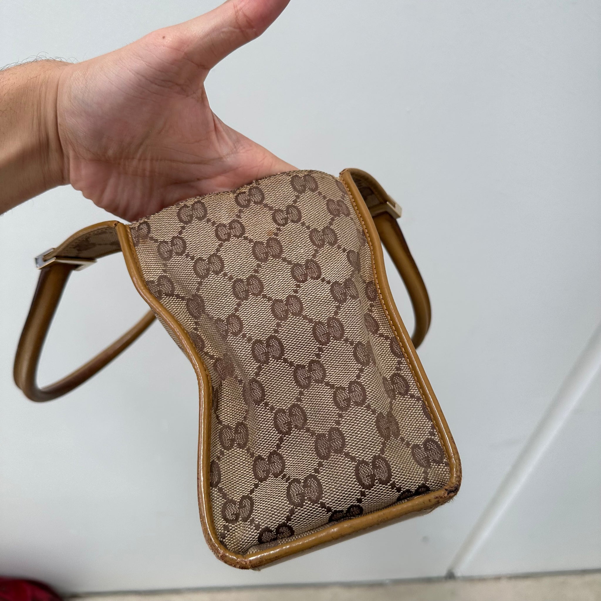 Gucci GG Print Jackie Shoulder Bag Beige