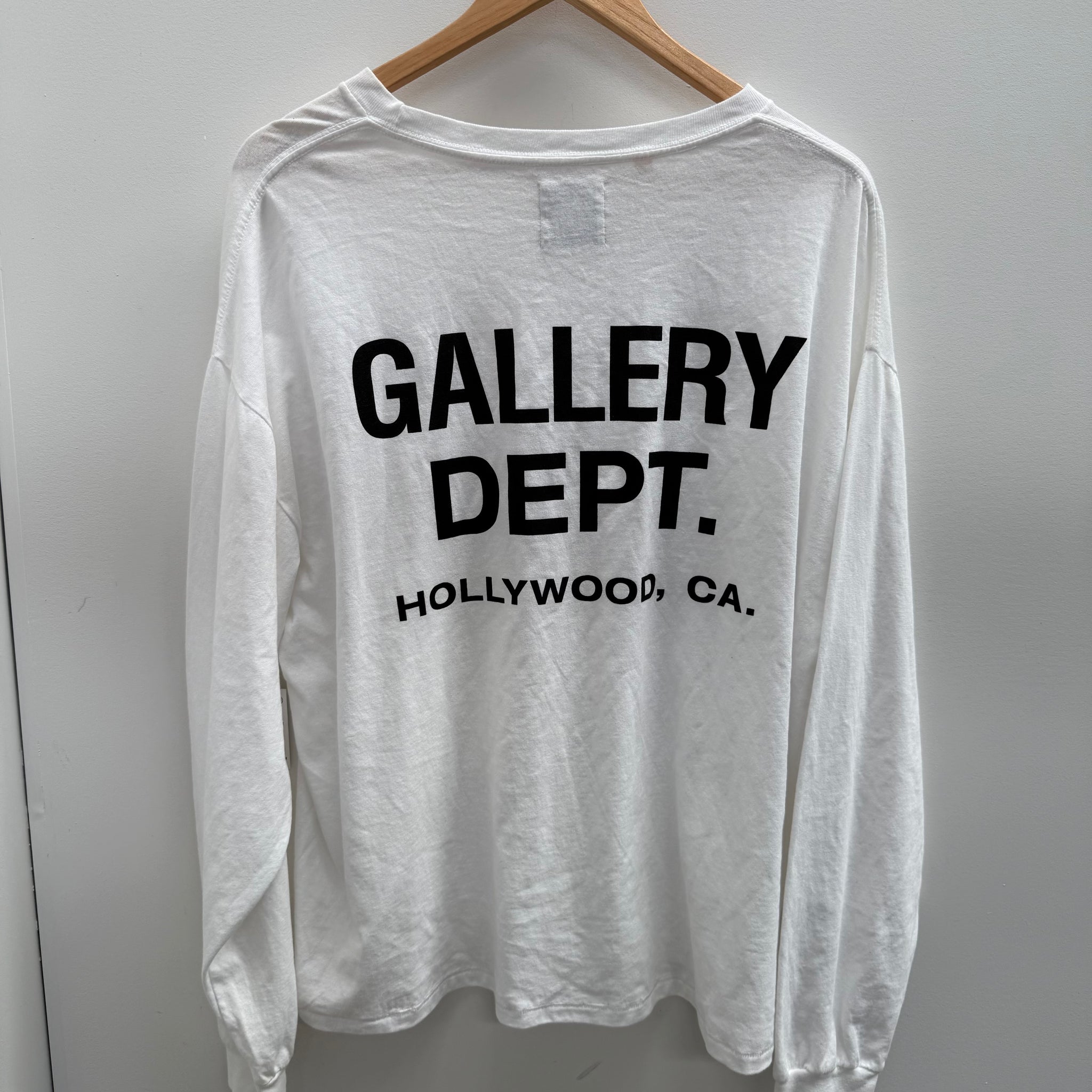 Gallery Dept. Black Logo White Long Sleeve (Size L)