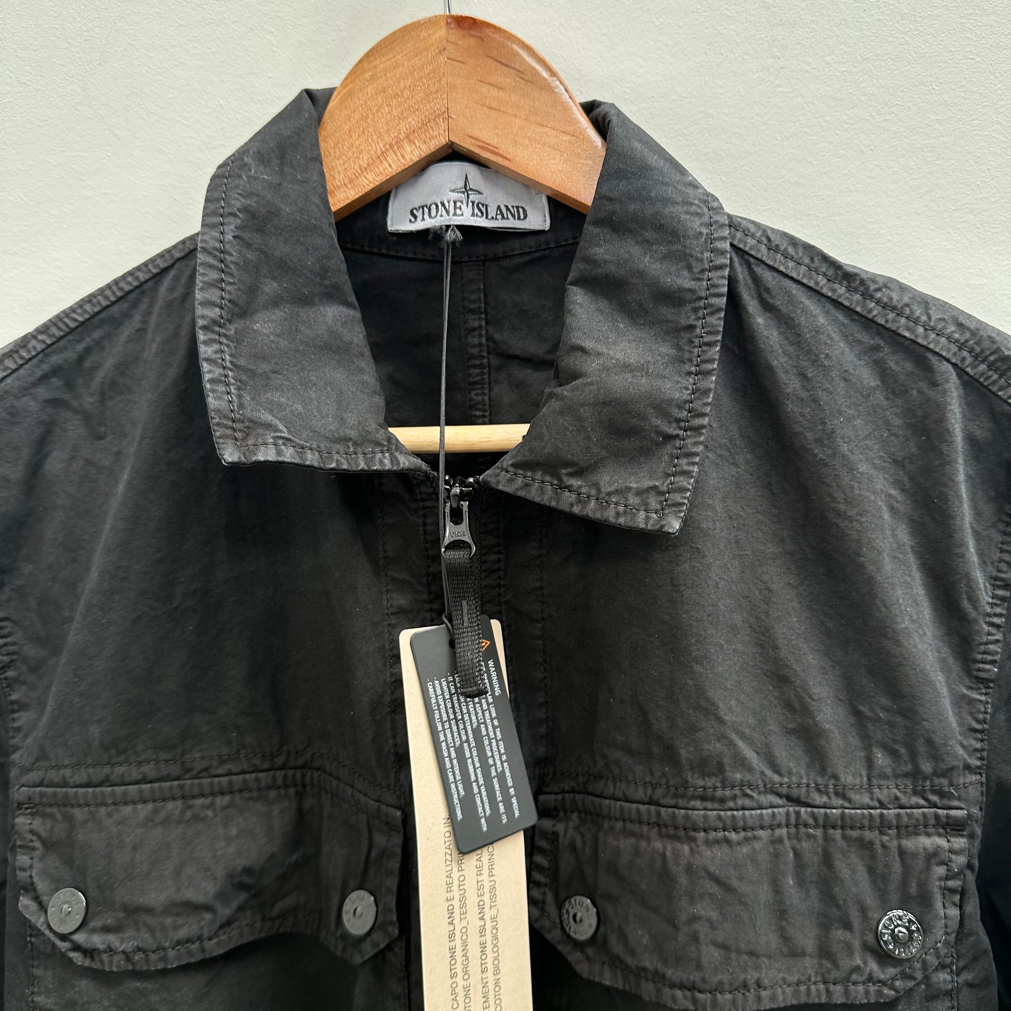 Stone Island Garment Dyed Overshirt Black (Size M)