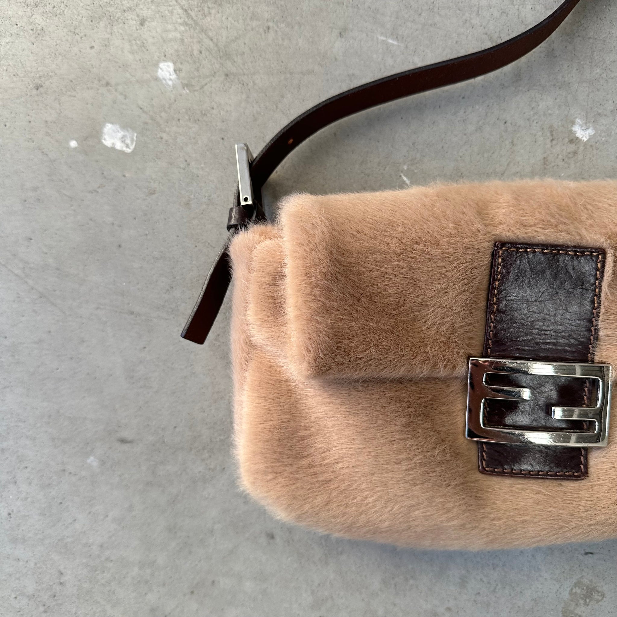 Fendi Brown Mink Baguette Bag