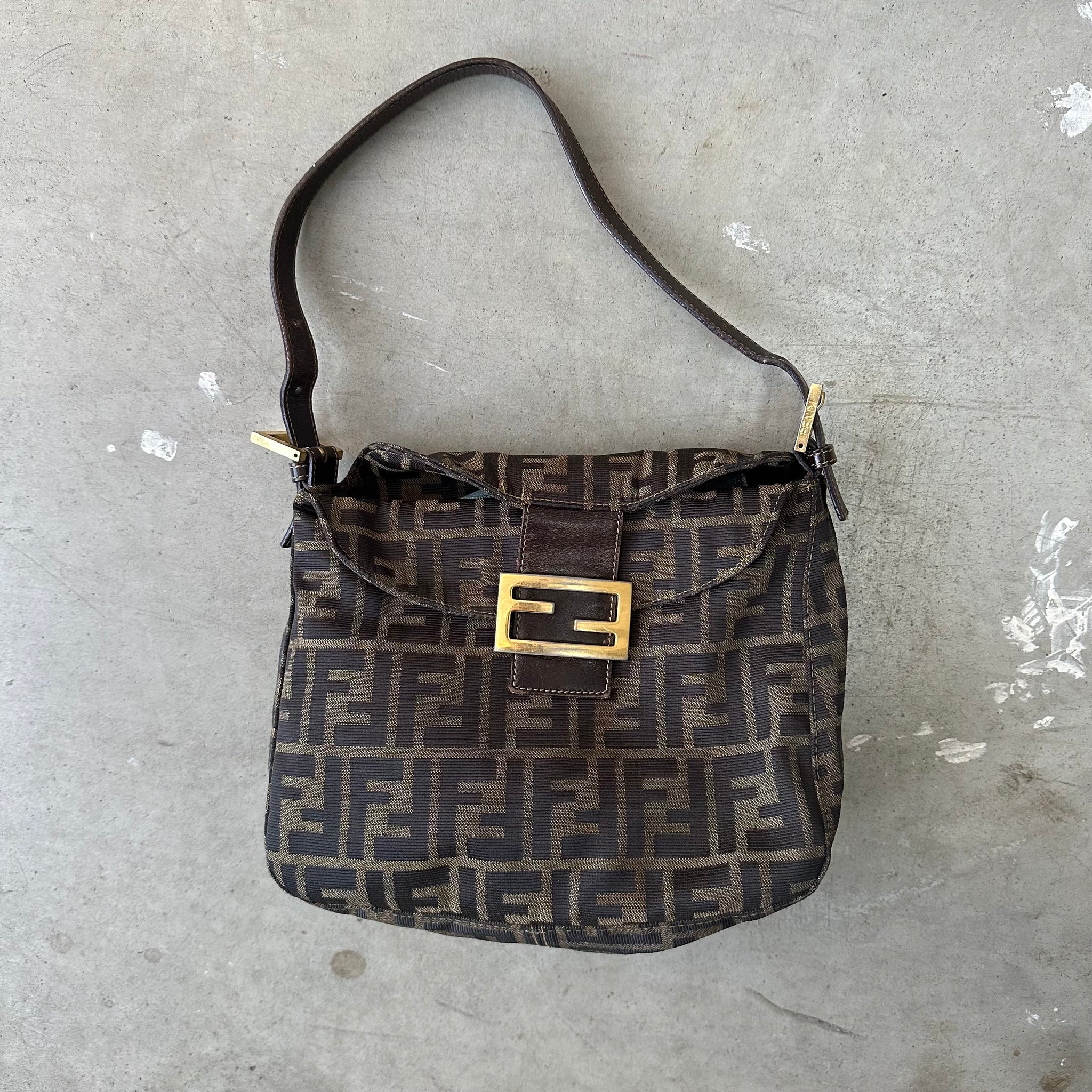 Fendi Zucca Print Mamma Baguette Bag