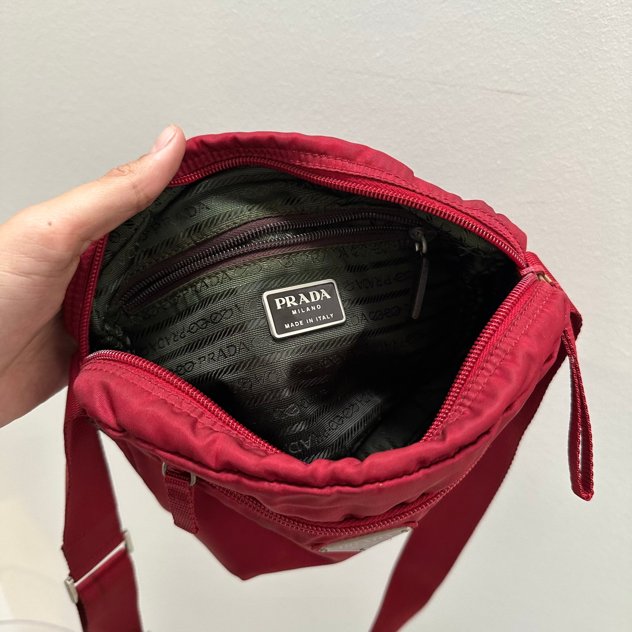 Prada Red Nylon Crossbody Bag
