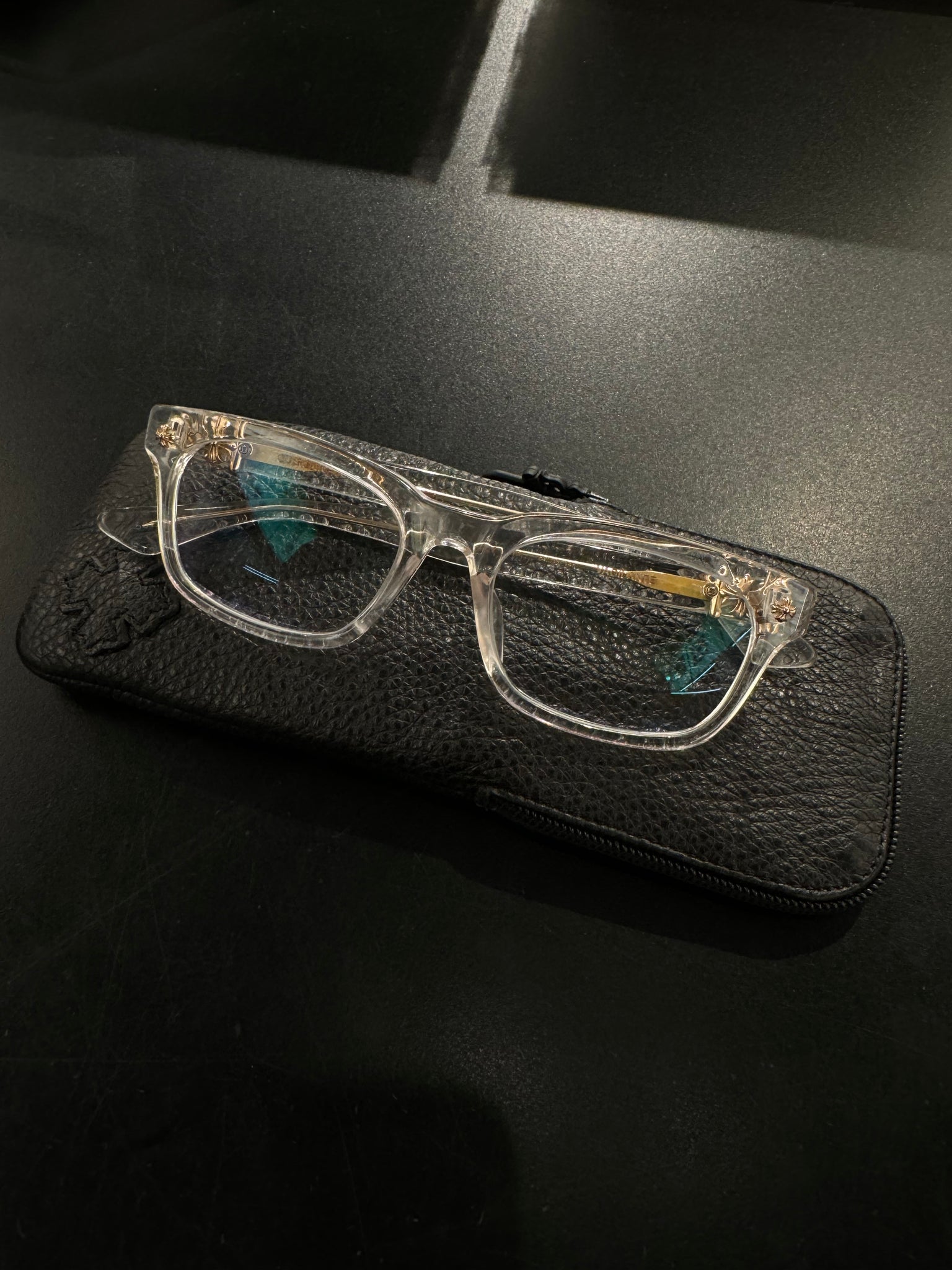 Chrome Hearts Vagilante Clear/Gold Glasses