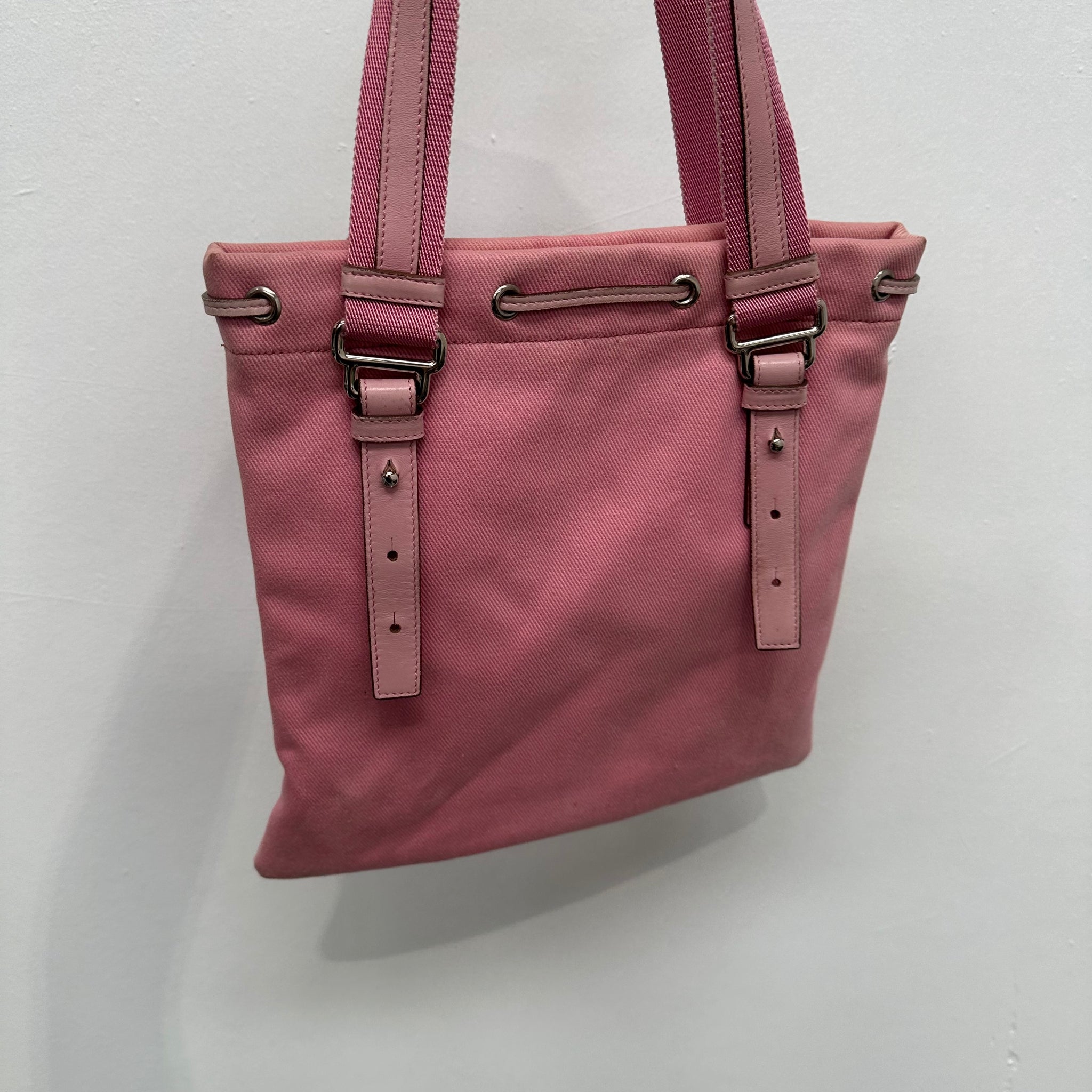 Saint Laurent YSL Logo Kahala Tote Bag Pink